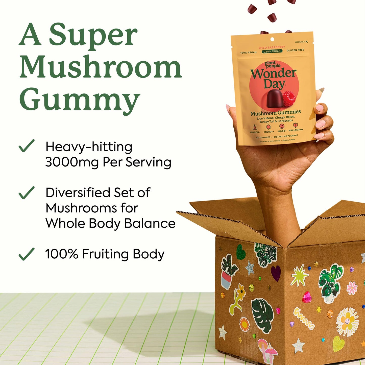 Plant People WonderDay Mushroom Gummies, 60 Count