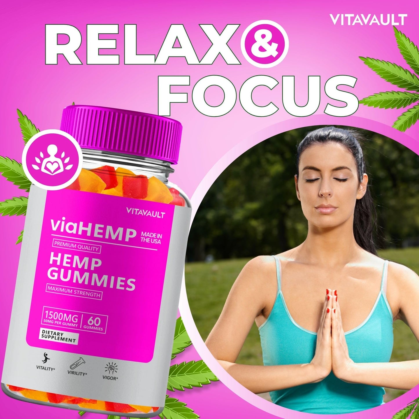 Vitavault Via Hemp Gummies 60 Count