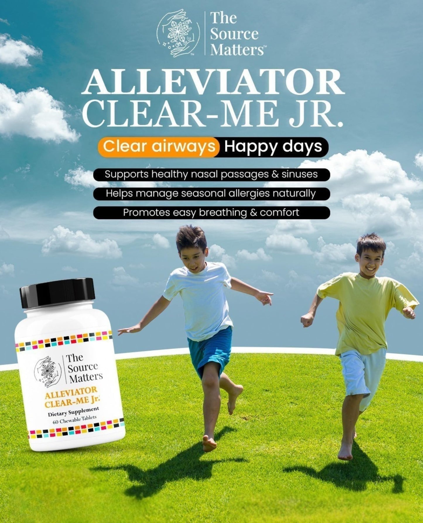 The Source Matters Alleviator Clear-ME JR Seasonal Allergy Relief and Immune Support Chewable, 60 Count