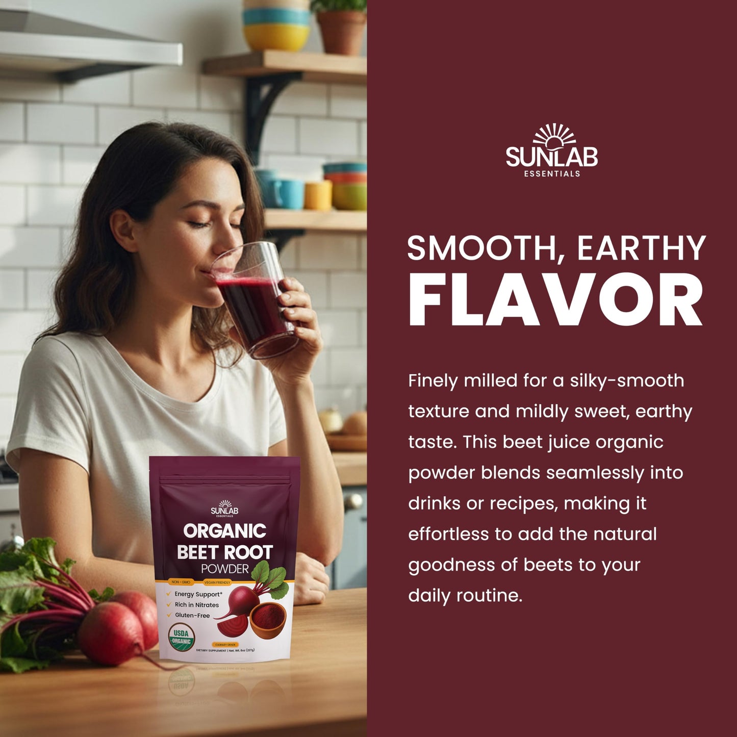 SunLab Essentials Organic Beet Root Powder 8 oz
