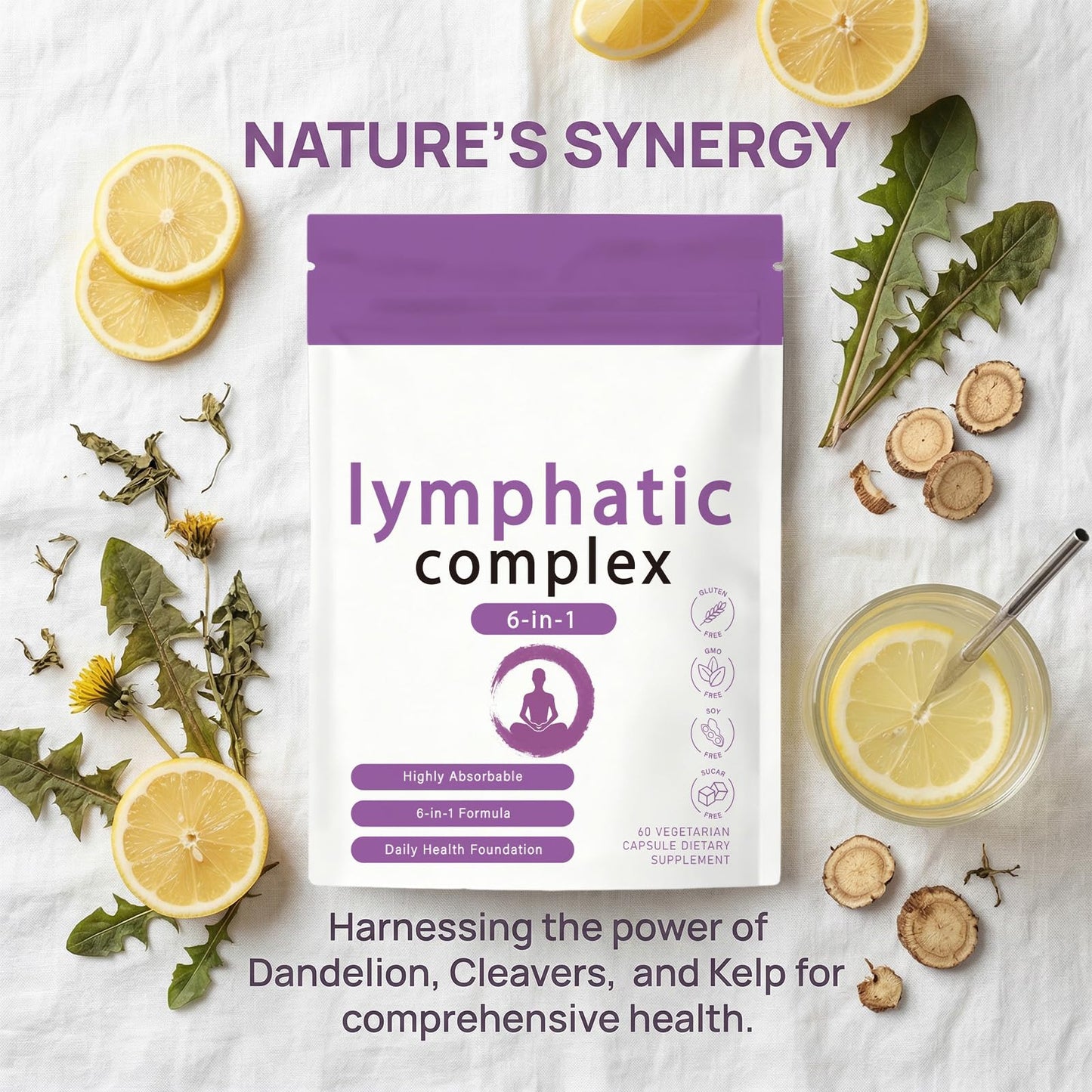 PBZPBZ Lymphatic Complex 6-in-1 Herbal Blend Capsules, 60 Count
