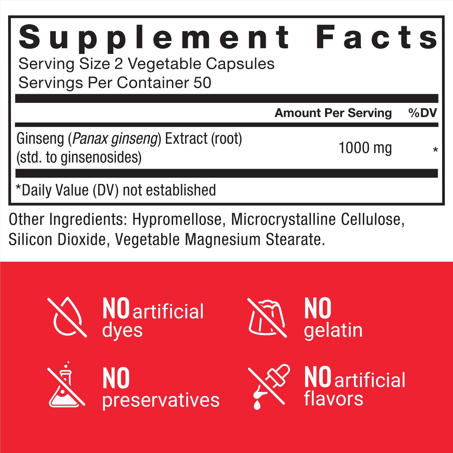 Force Factor Panax Ginseng Adaptogenic Korean Ginseng Supplement Capsules, 100 Count