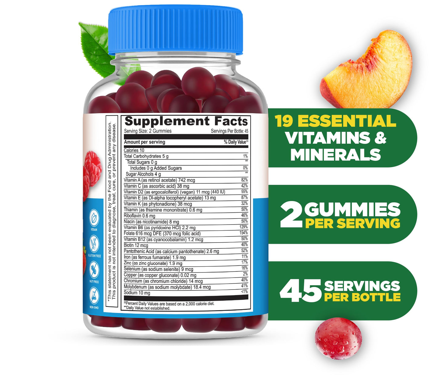Lifeable Sugar Free Womens Multivitamin Gummy 60 Gummies