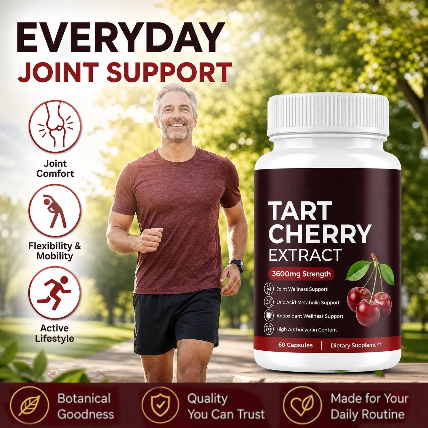 BLOUM Tart Cherry Cold Extract Capsules, 90 Count