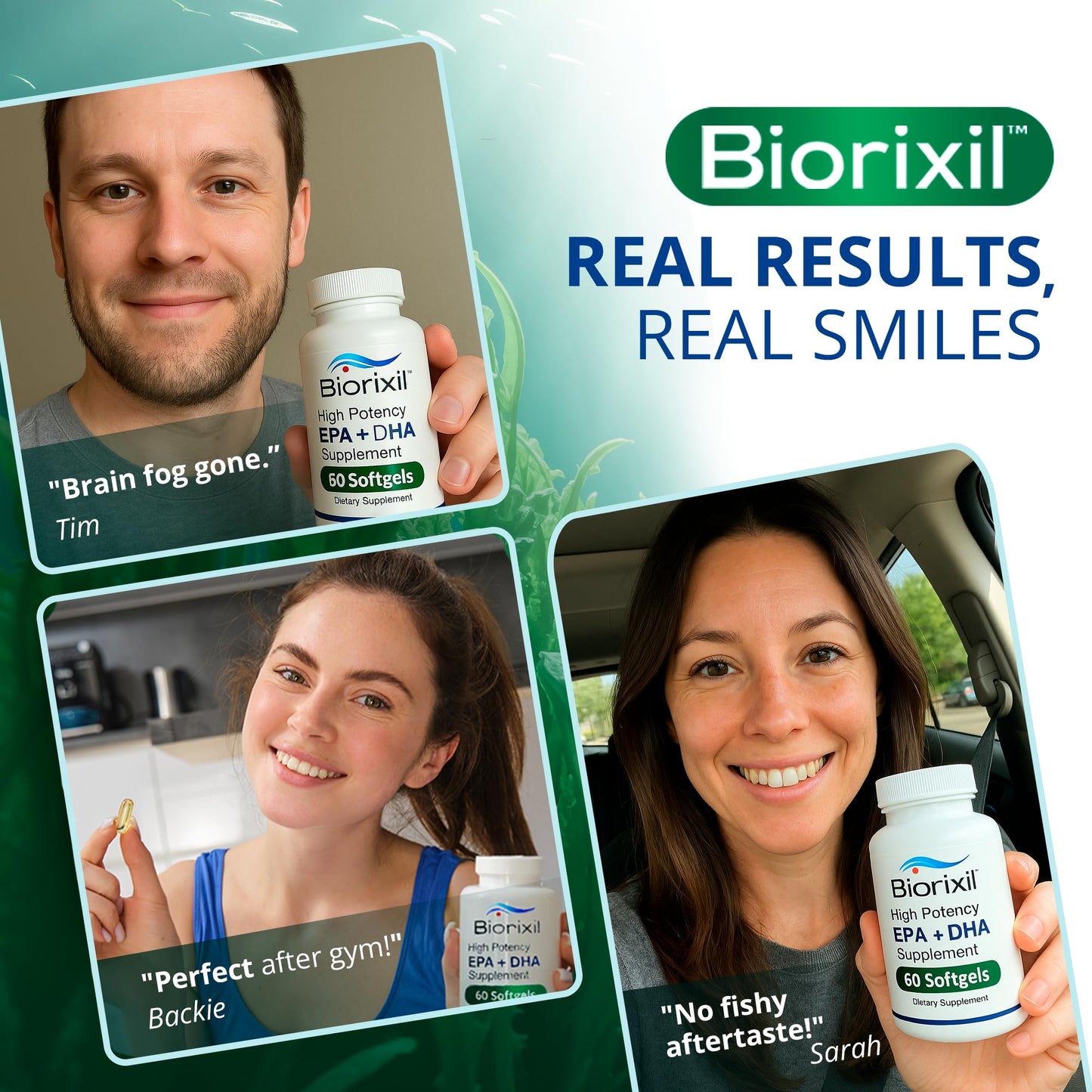 Biorixil Vegan Omega-3 Algae Oil Softgels, 60 Count