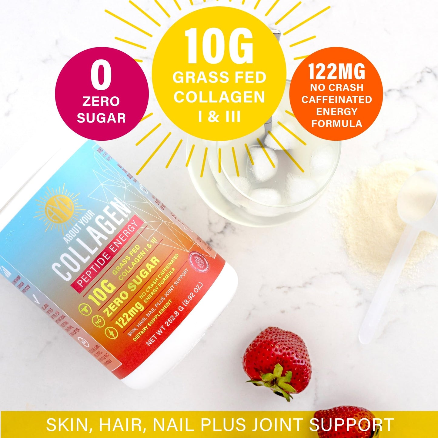 ABOUT YOUR COLLAGEN Peptide Energy Collagen Powder 8.92 oz