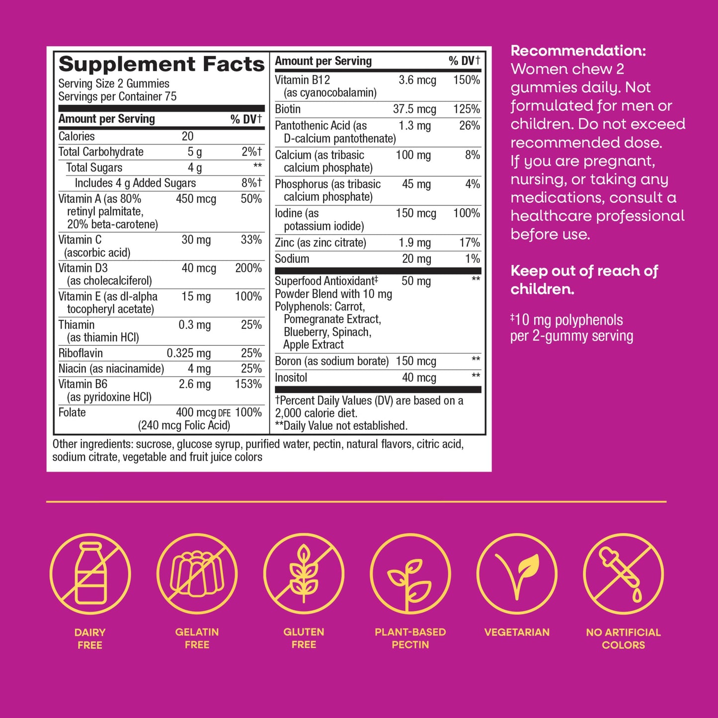 Nature's Way Alive! Women's Multivitamin Gummy, 150 Gummies