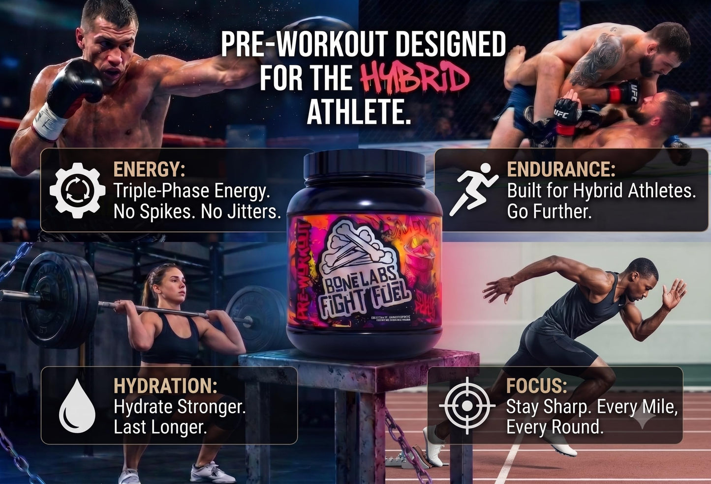 Bone Labs Fight Fuel Combat Pre-Workout Powder 22.37