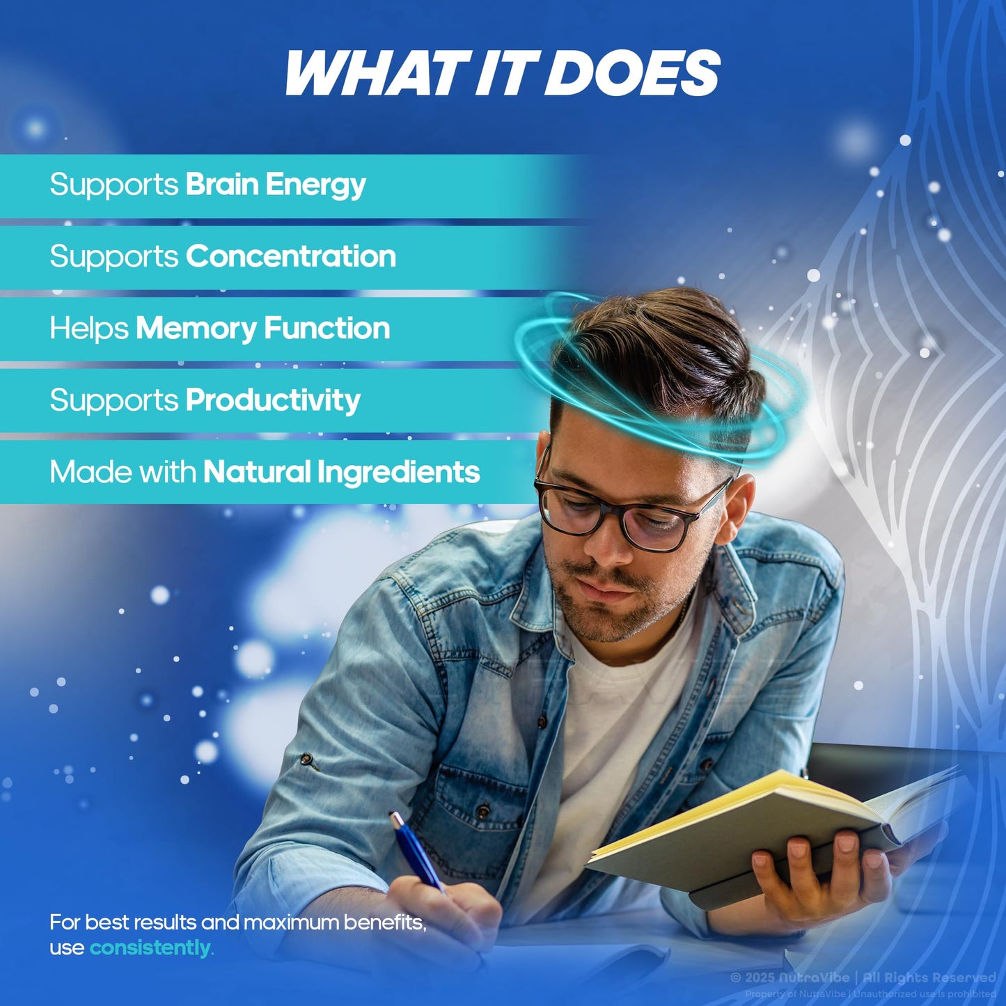NutraVibe Reawaken Brain & Memory Support, 120 Capsules
