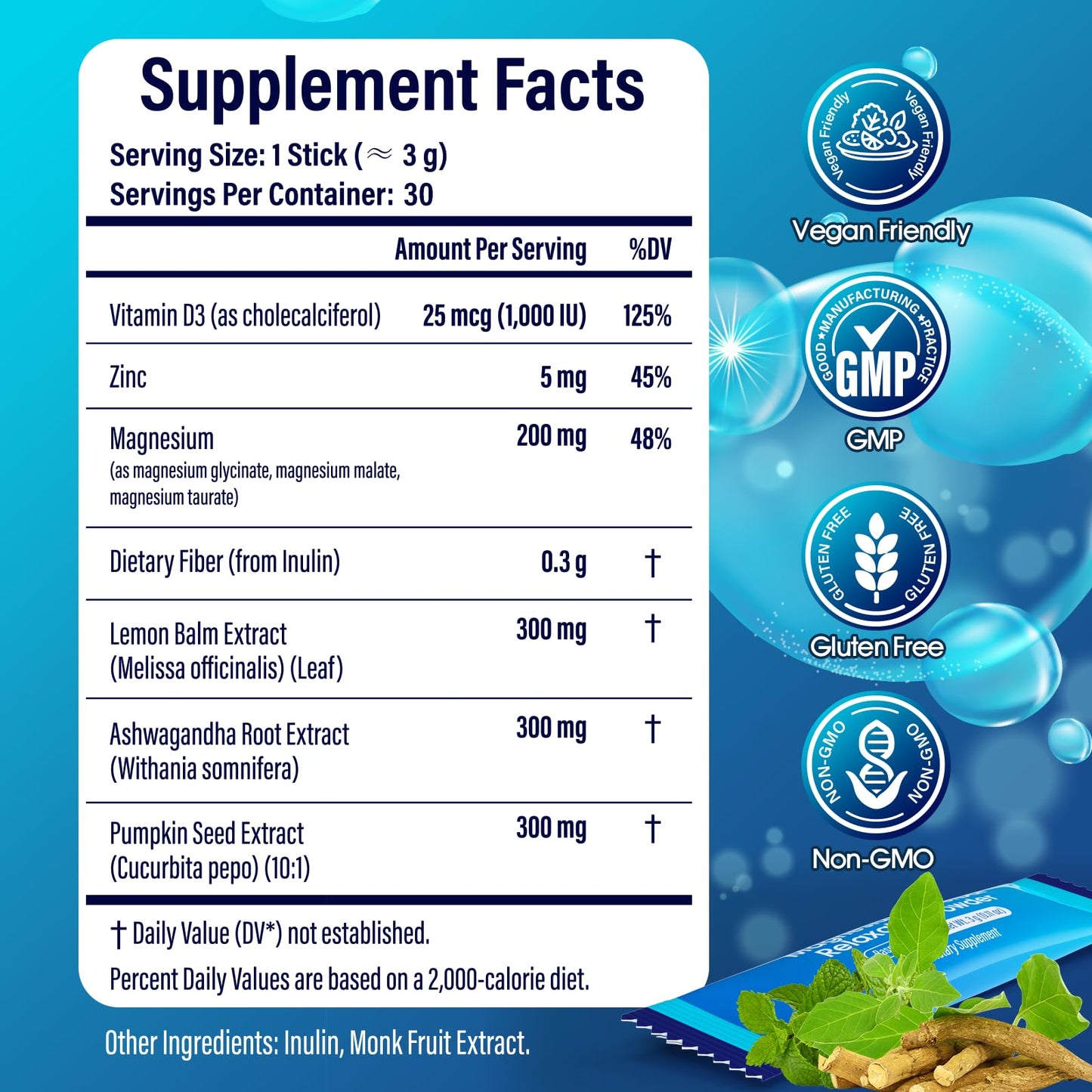 Acctry Super Calm Magnesium Complex Powder (Glycinate, Malate & Taurate) for Women and Men with Ashwagandha Root Extract, Lemon Balm, Vitamin D3 & Zinc, No Sugar, Raspberry Lemonade, 5