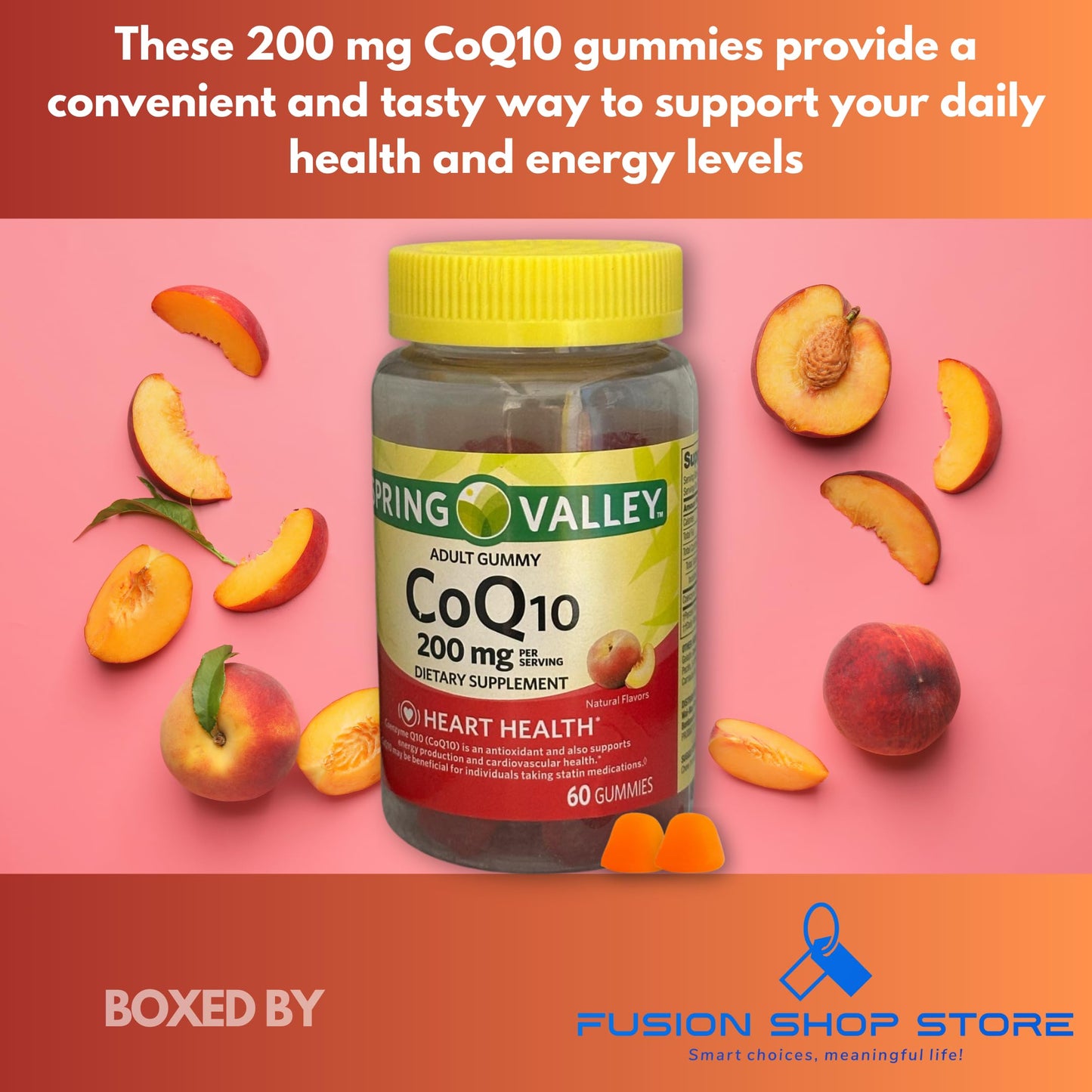 Fusion Shop Store CoQ10 200mg Gummies, 60 Gummies