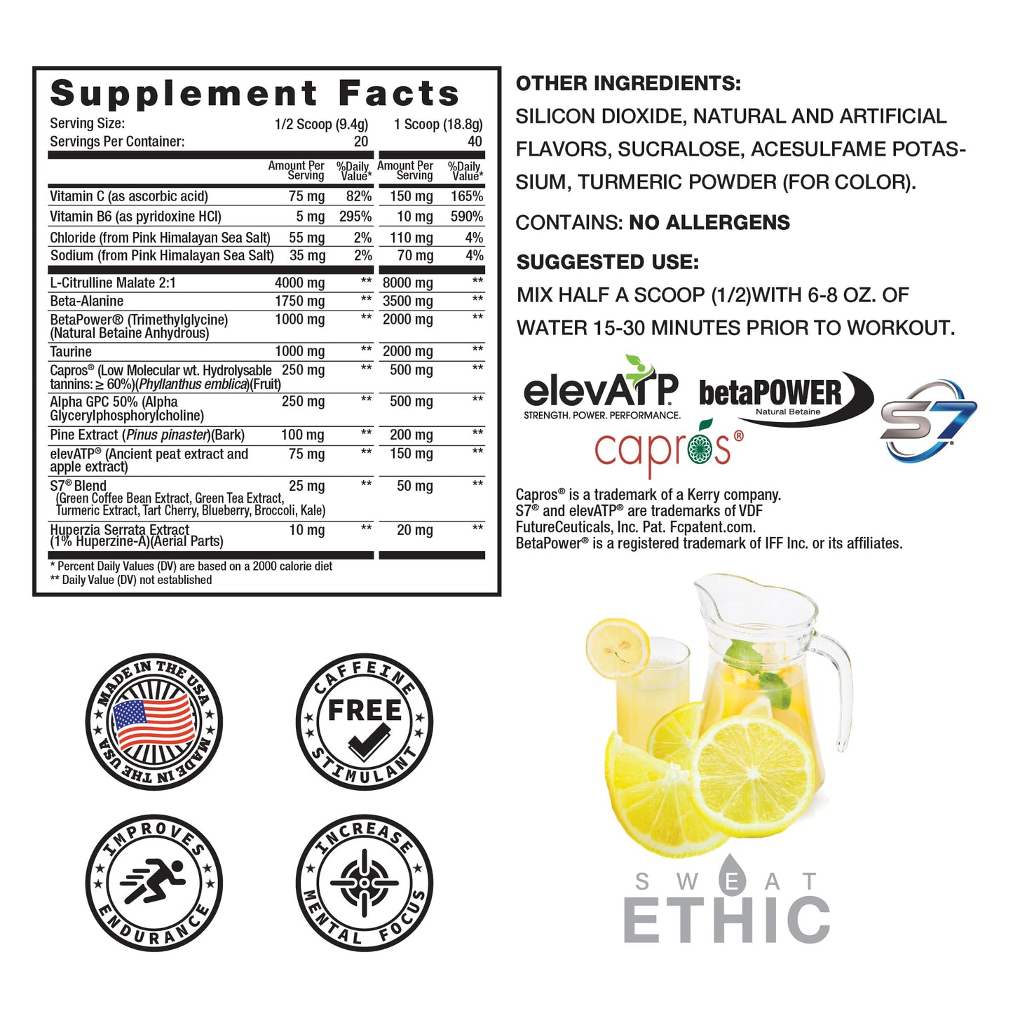 Sweat Ethic Pump Pre Workout Powder, 12