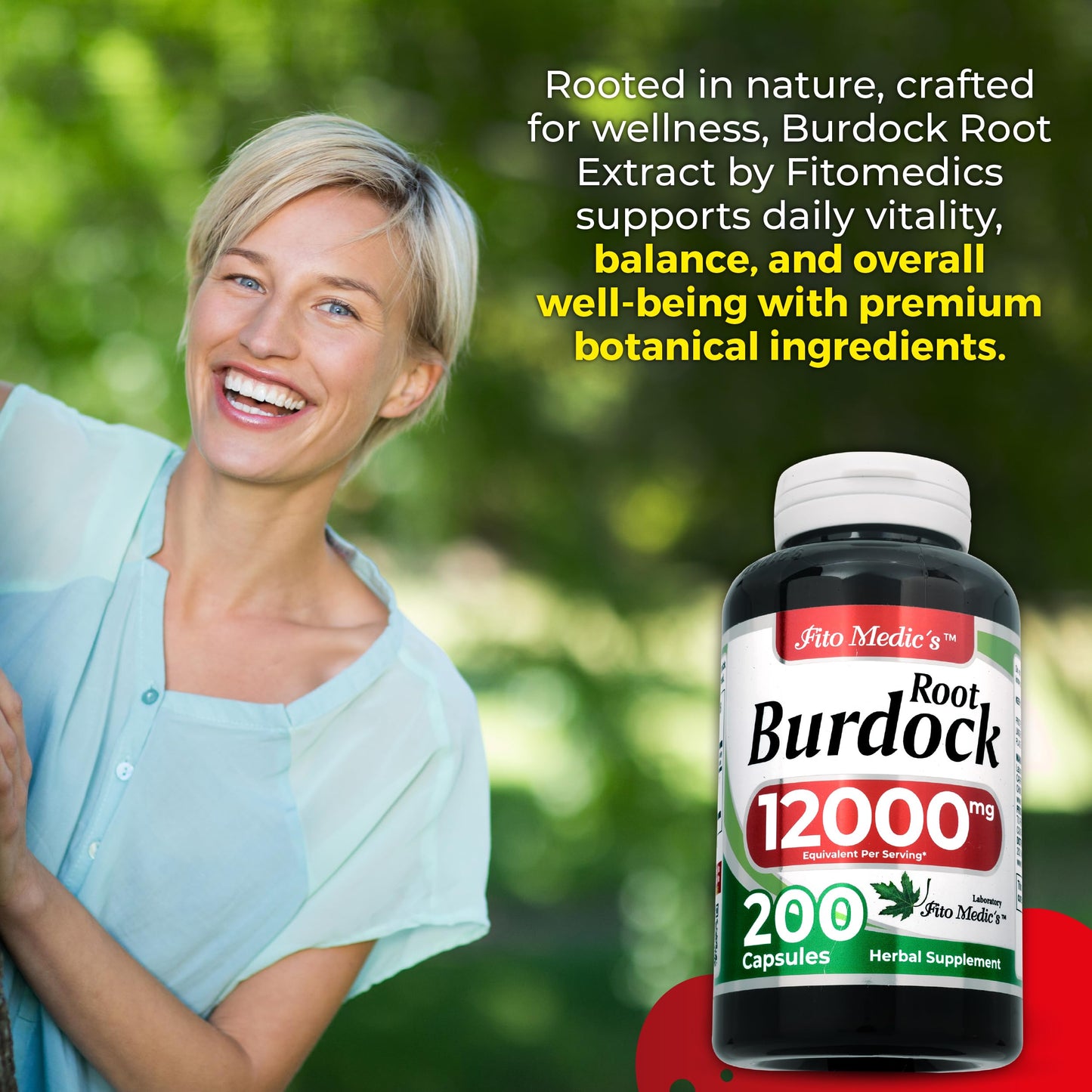 FITO MEDIC'S Burdock Root Organic Capsules, 200 Count