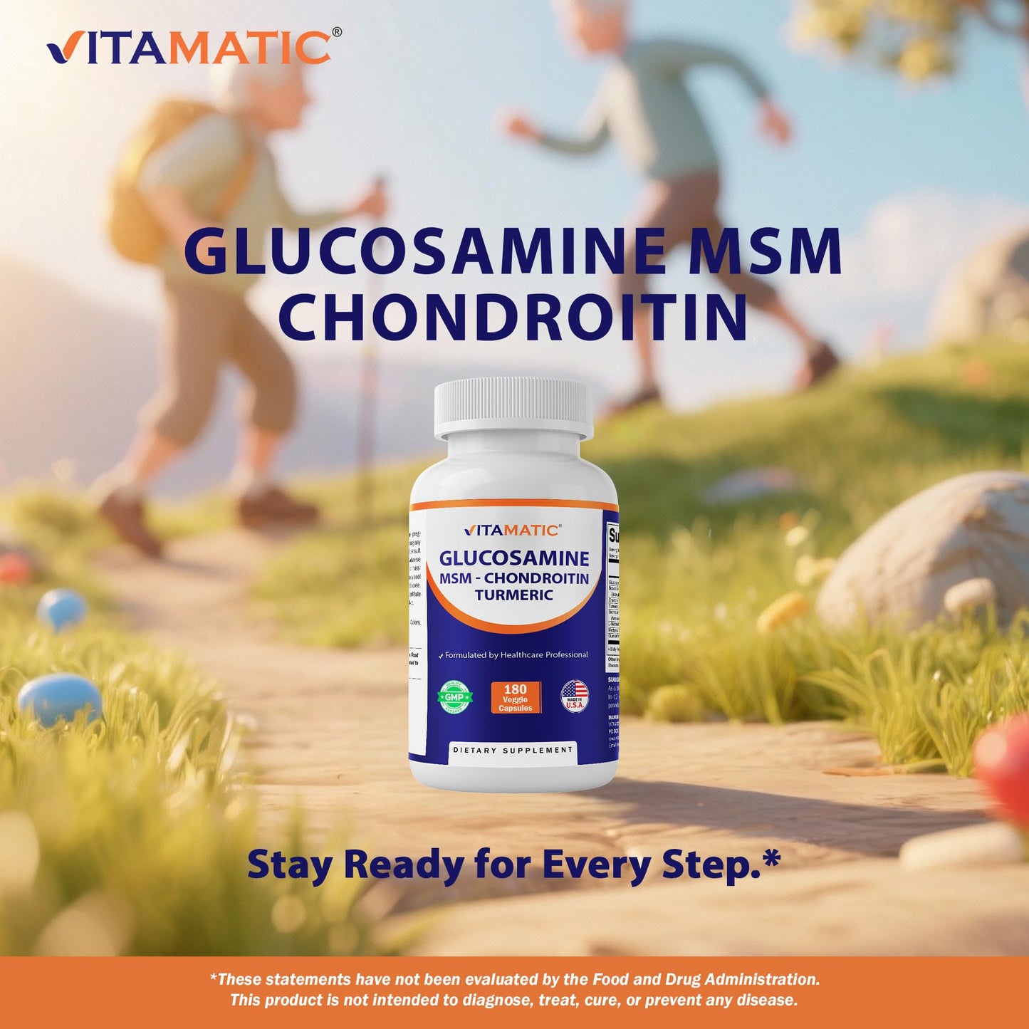 Vitamatic Glucosamine Chondroitin MSM Capsules 180