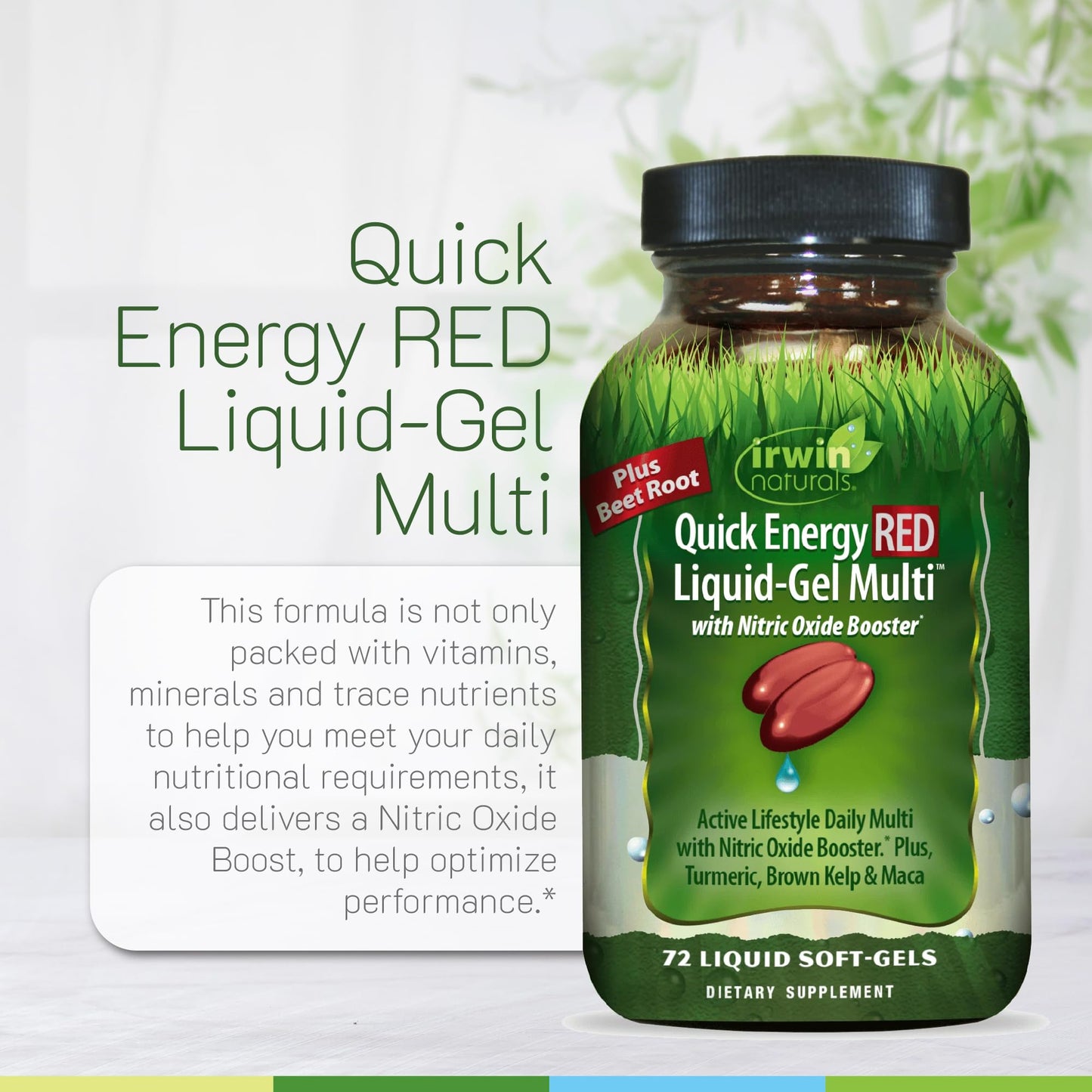 Irwin Naturals Quick Energy RED Liquid-Gel Multi Softgels, 72 Count