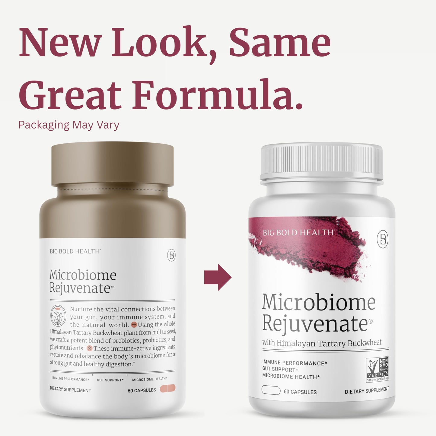 BIG BOLD HEALTH Microbiome Rejuvenate Prebiotic + Probiotic Supplement 60 Capsules