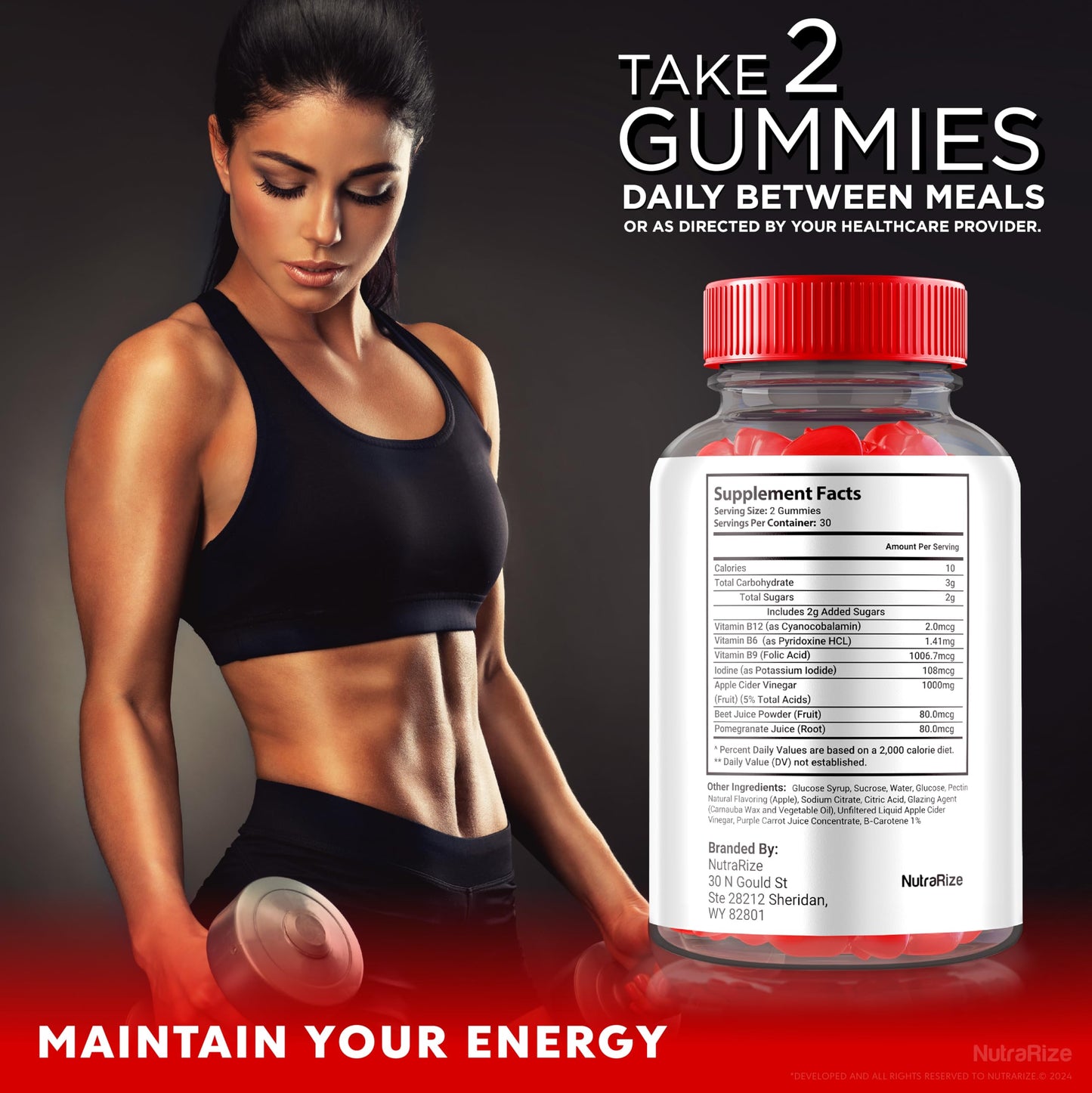 NutraRize Activ Boost Keto ACV Gummies, 60 Gummies