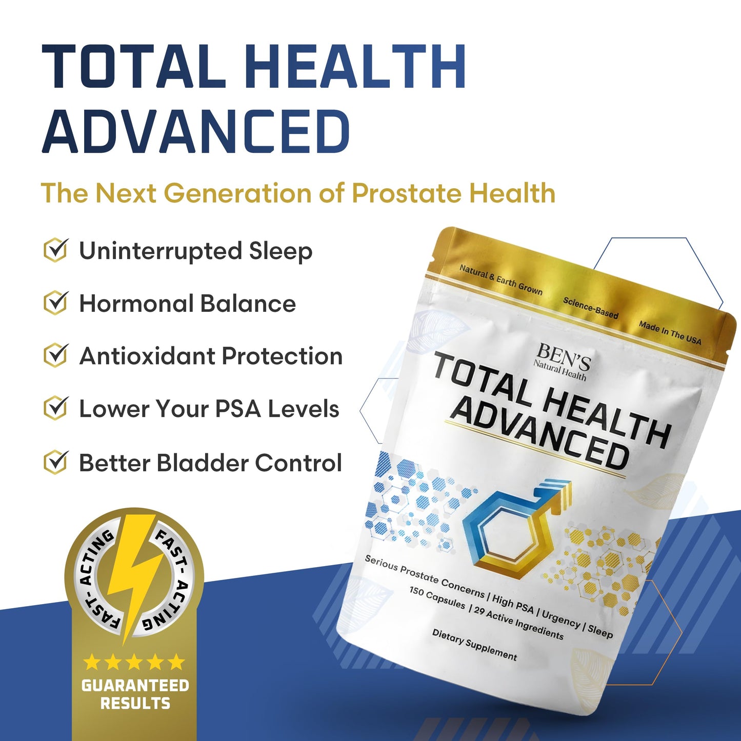 Ben's Natural Health Total Health Advanced Prostate Support Supplement Capsules 450