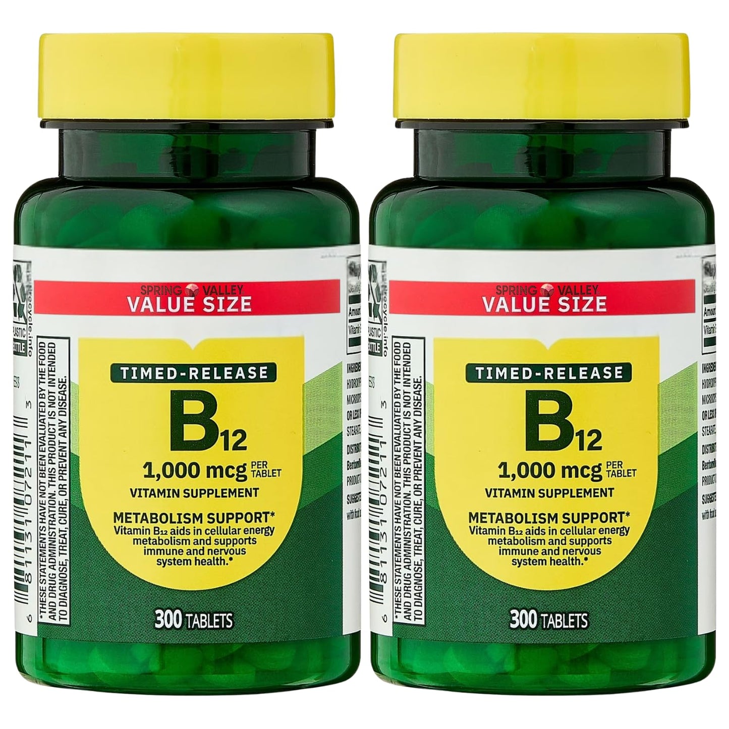 Generic Vitamin B12 Timed-Release Tablets Dietary Supplement 1,000 mcg - 600 Tablets (Pack of 2)