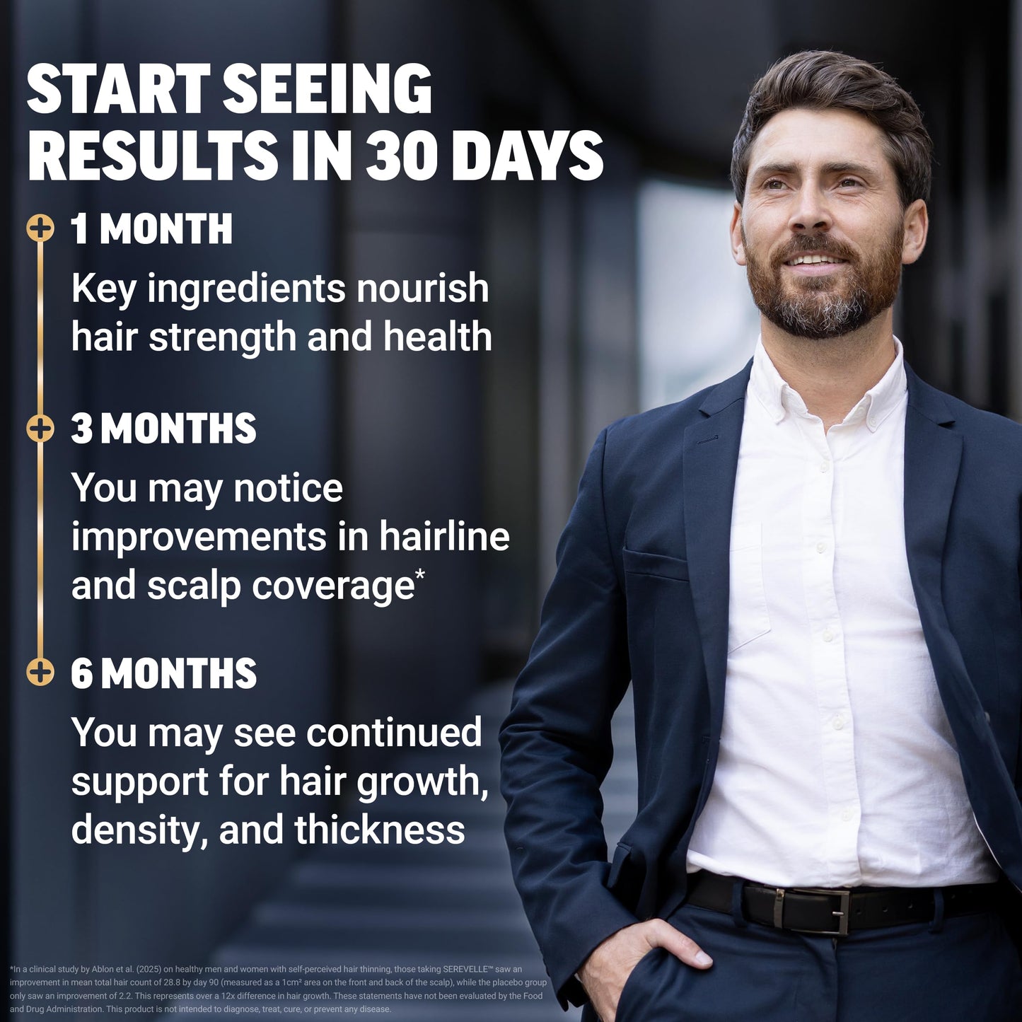 Force Factor Hair Growth Accelerator Pro for Men, 90 Capsules