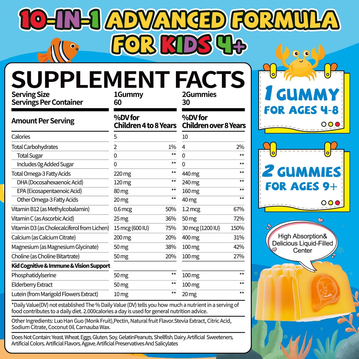 Ceecisee Organic Kid’s Omega-3 Gummies 60 Count