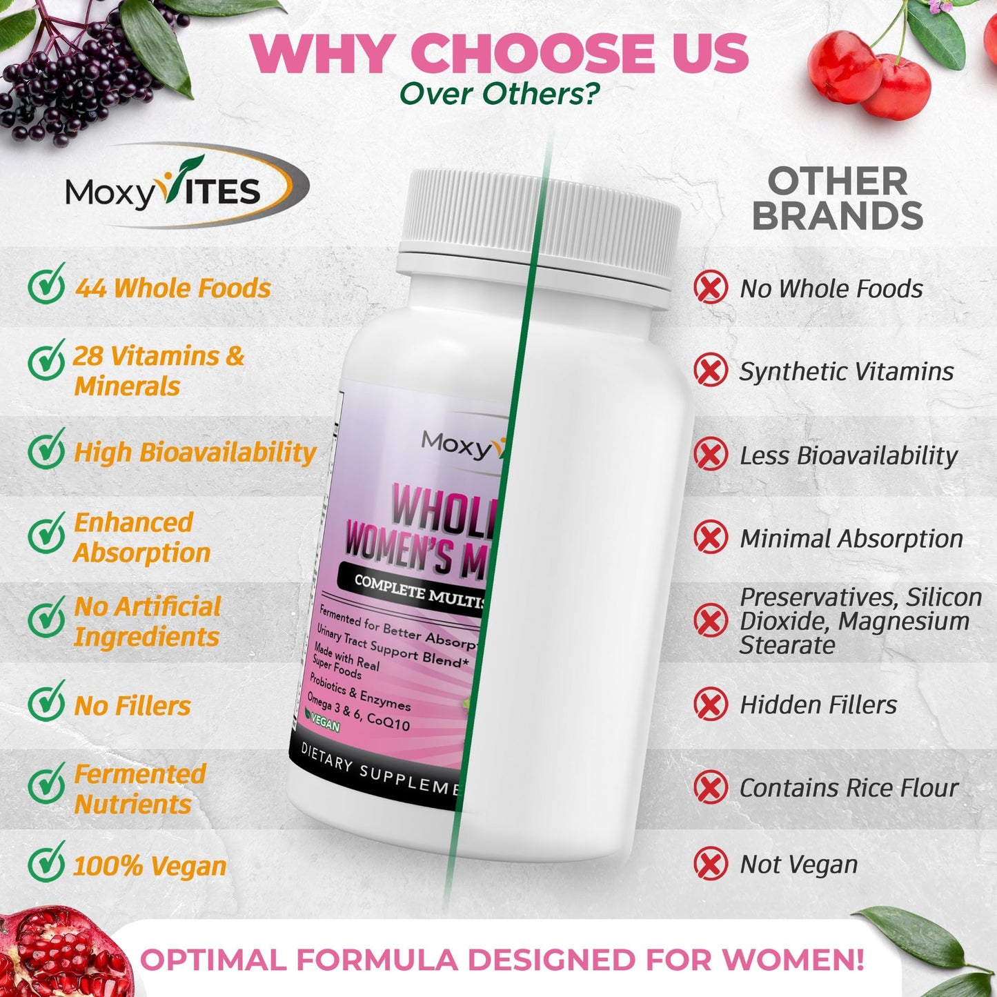 MoxyVites Methylated Multivitamin for Women With Iron 90 Capsules