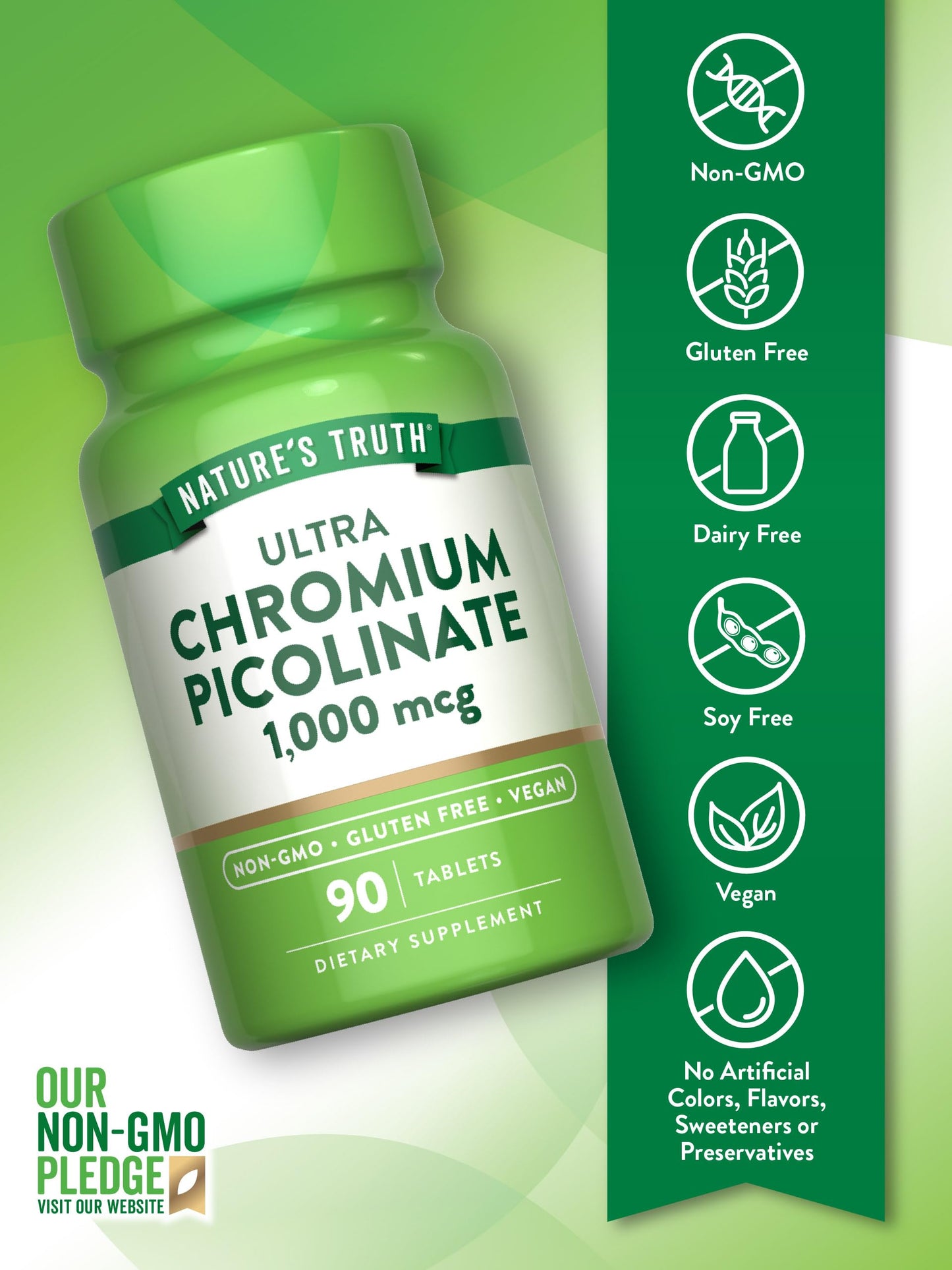 Nature's Truth Ultra Chromium Picolinate 1000mcg Tablets 90