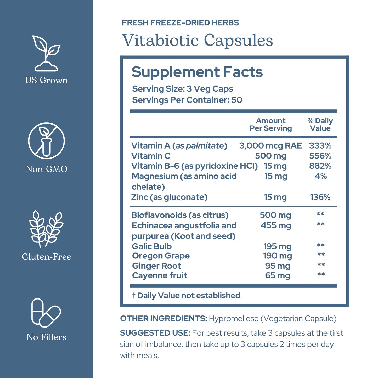 Eclectic Institute Eclectic Herb Organic Vitabiotic Capsules 150 Count