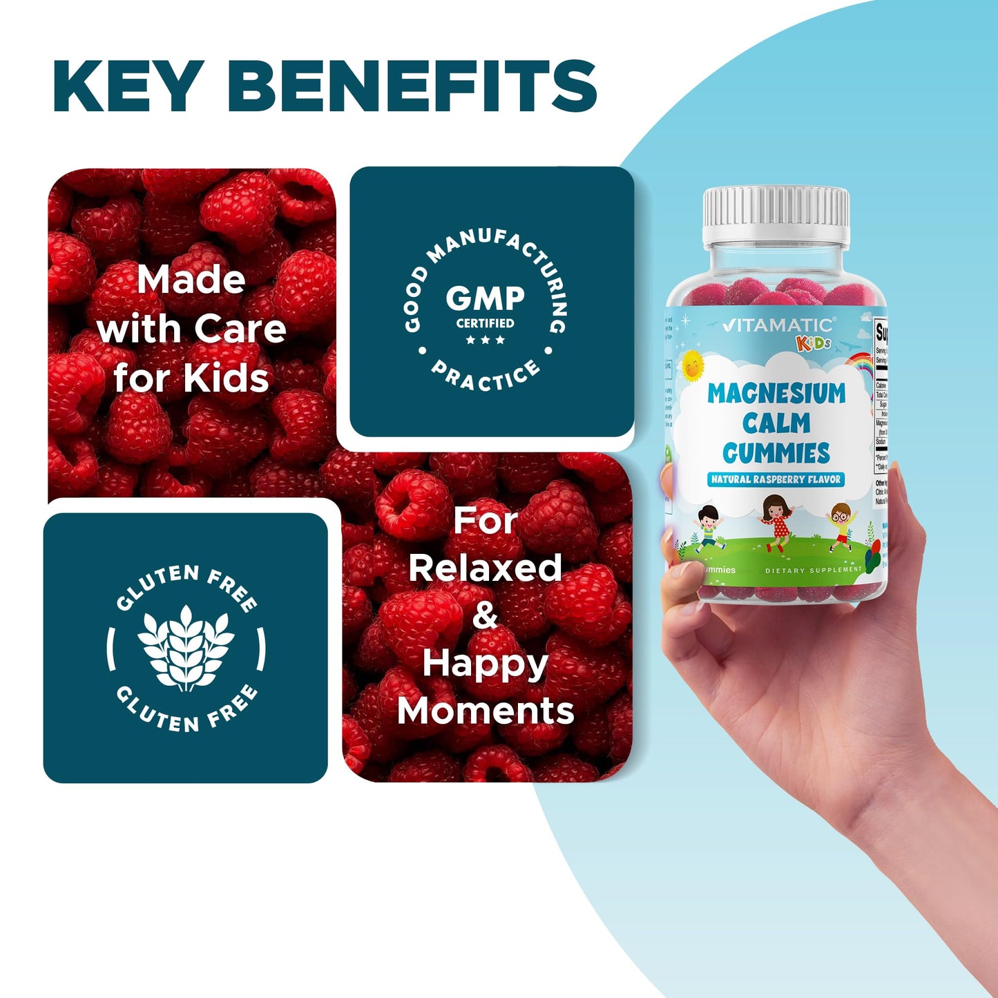 Vitamatic Kids Magnesium Calm Gummy 120 Count