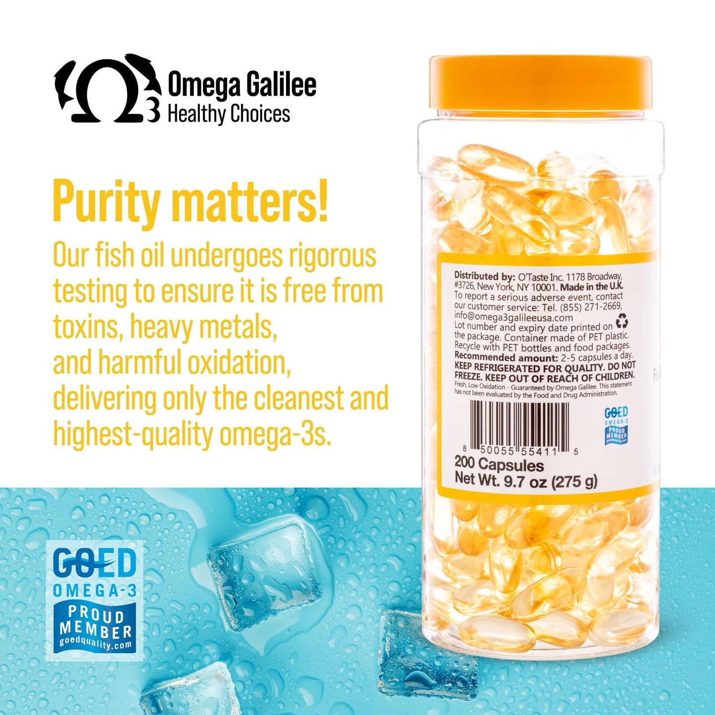 Omega 3 Galilee Healthy Choices Omega-3 Fish Oil Softgels 200