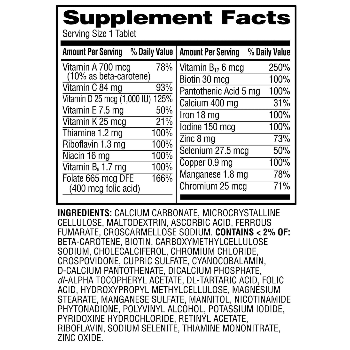 Generic One Daily Women's Multivitamin/Multimineral Supplement Tablets, 200 Count