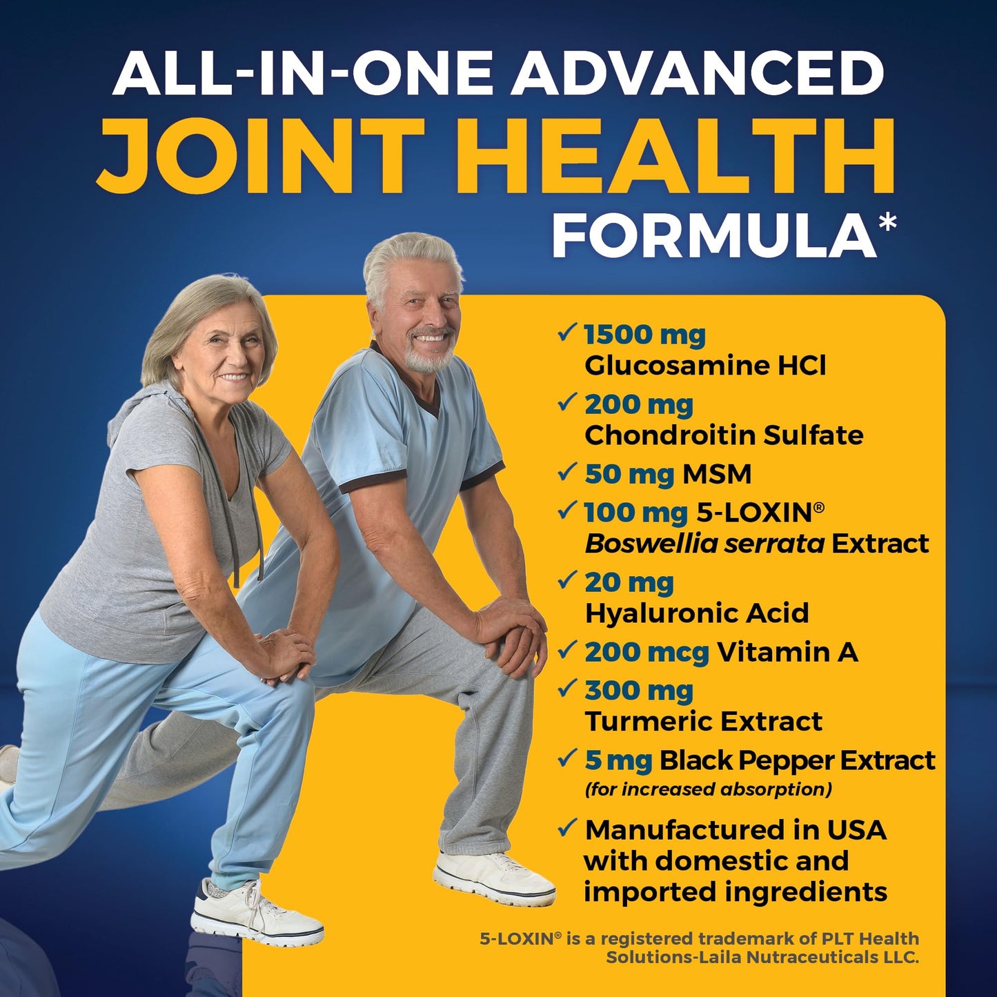 Viva Naturals Glucosamine Chondroitin MSM Joint Support Supplement, 90 Capsules