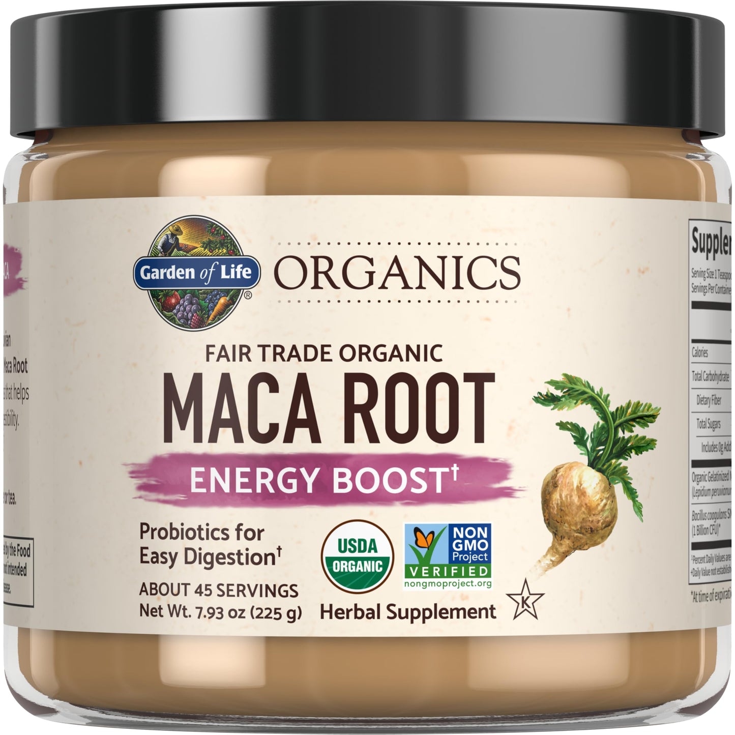 Garden of Life Organics Gelatinized Peruvian Maca Root Energy Boost Powder, 6 oz