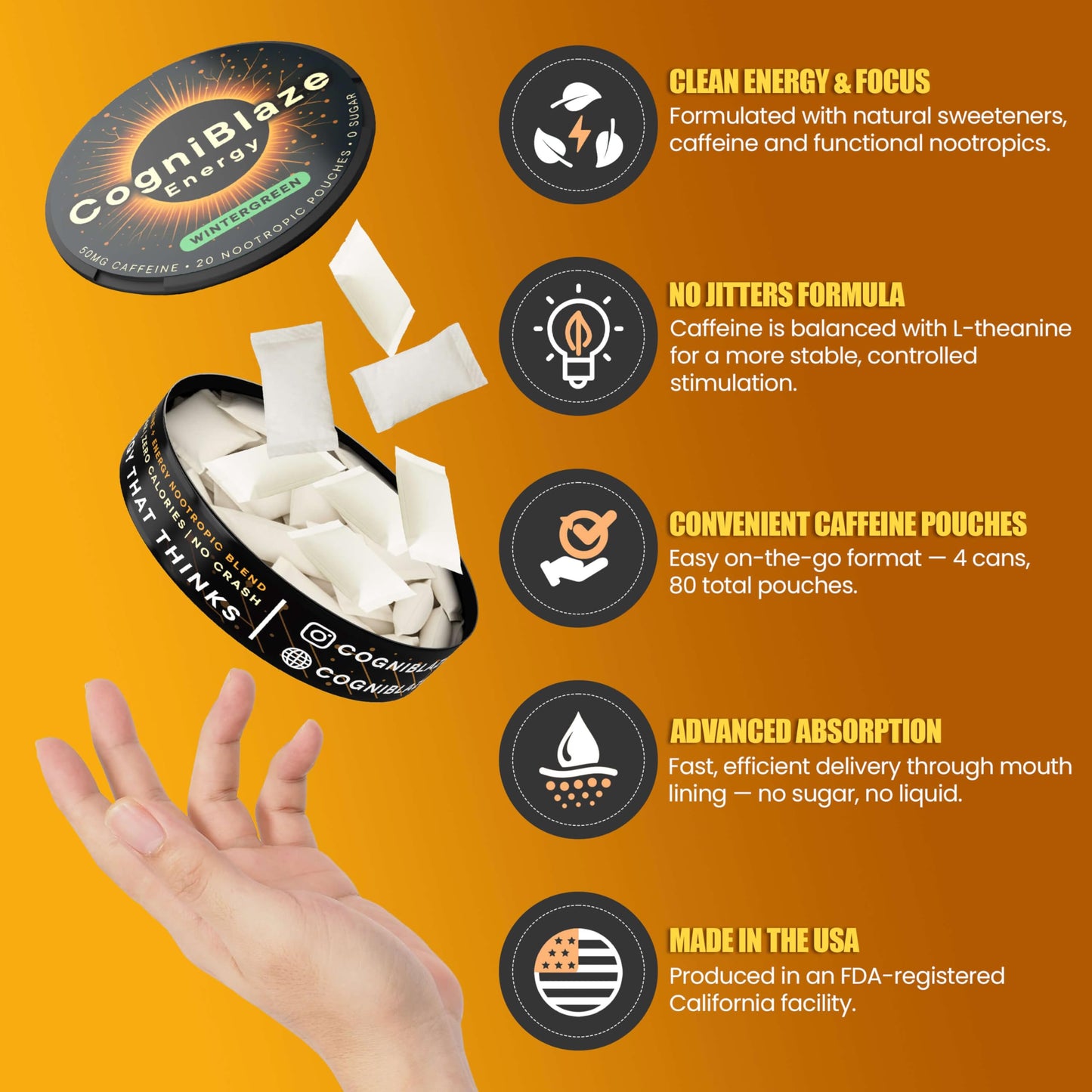 CogniBlaze Nootropic Pouches 80 Caplets