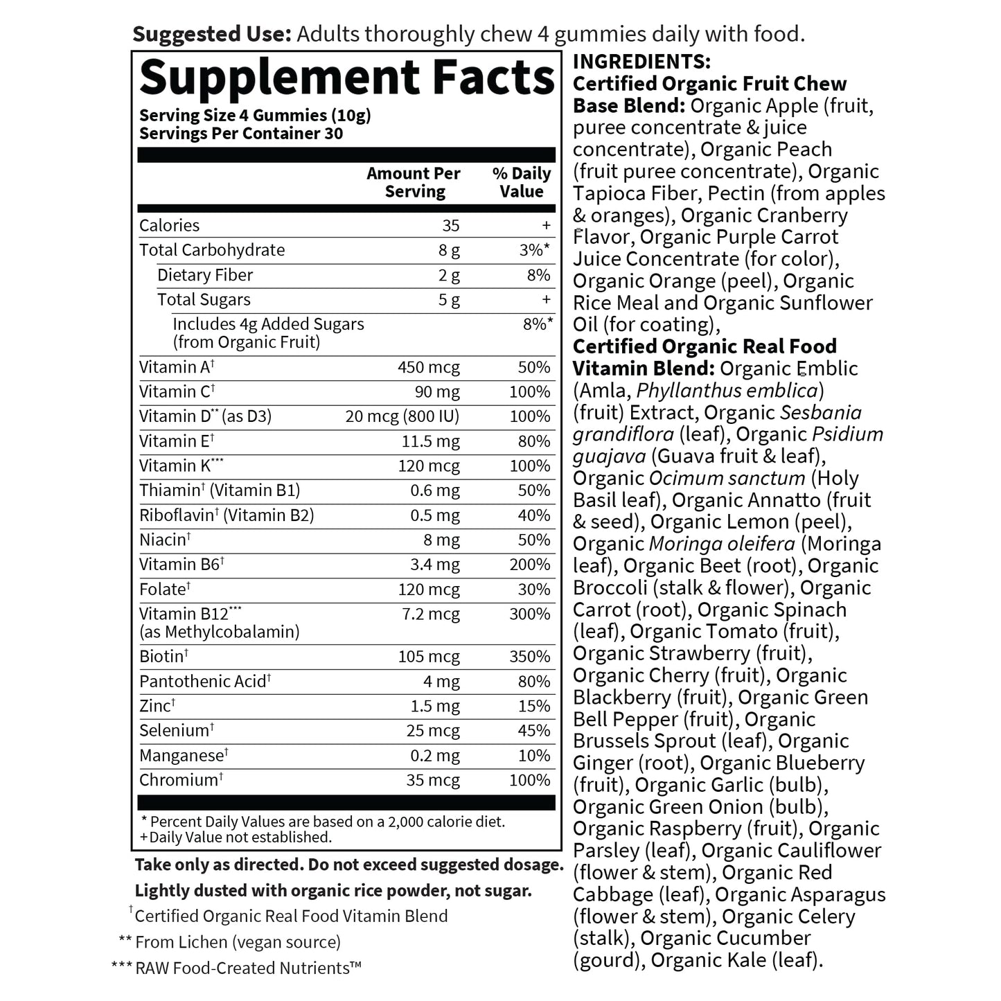 Garden of Life Organics Men's Gummies Multivitamin, 120 Gummies