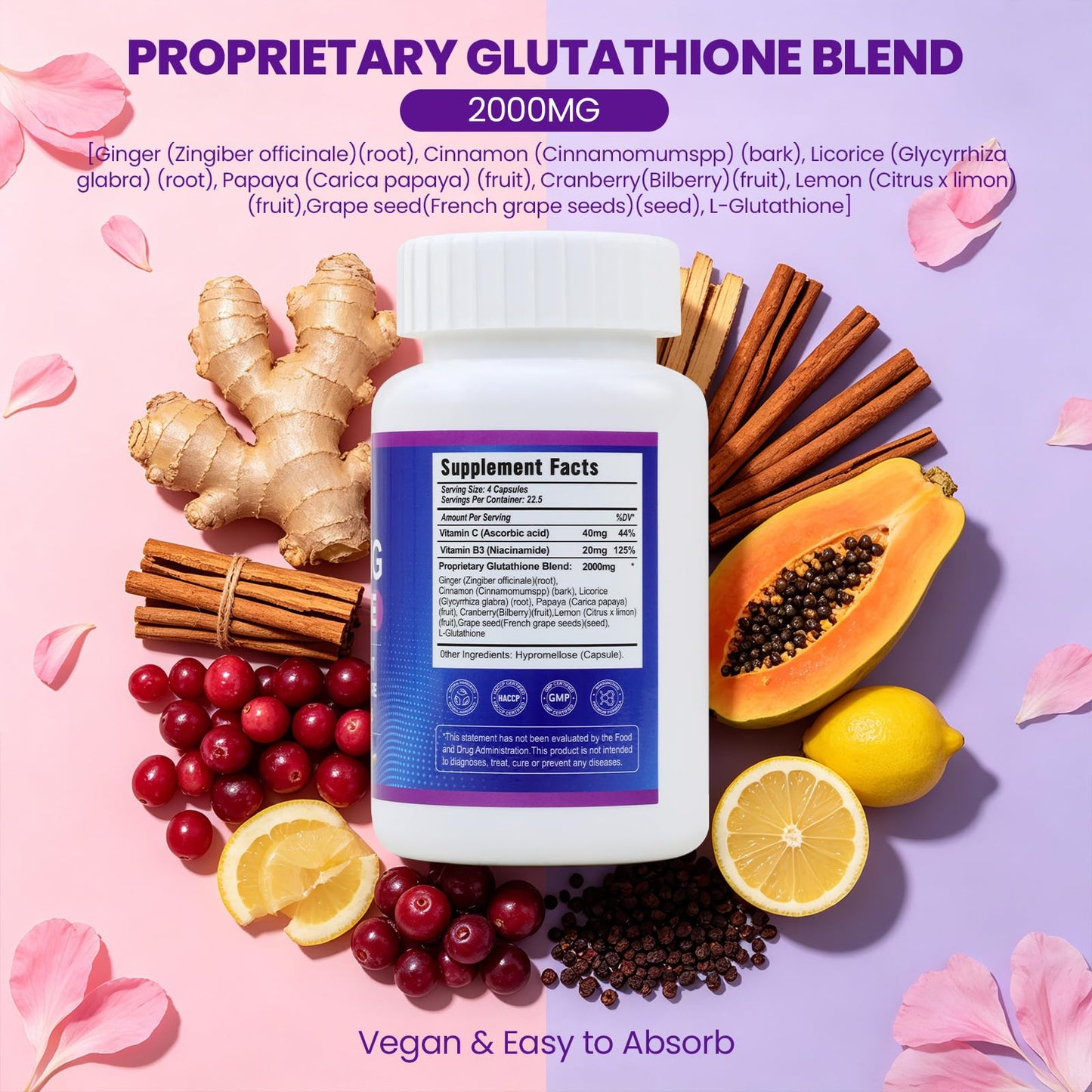 Wins Town Skin Whitening Glutathione Capsules, 90 Count