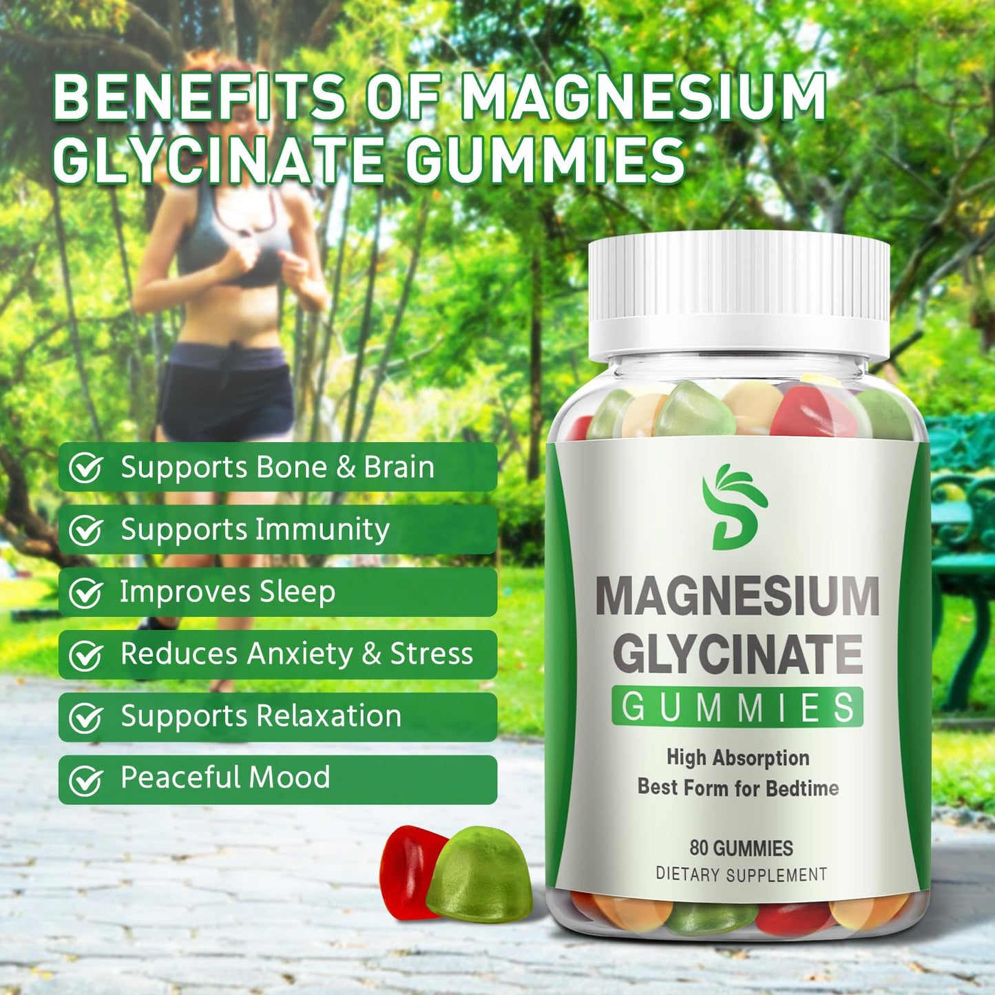 DUCRKACS Magnesium Glycinate Gummies, 160 Gummies