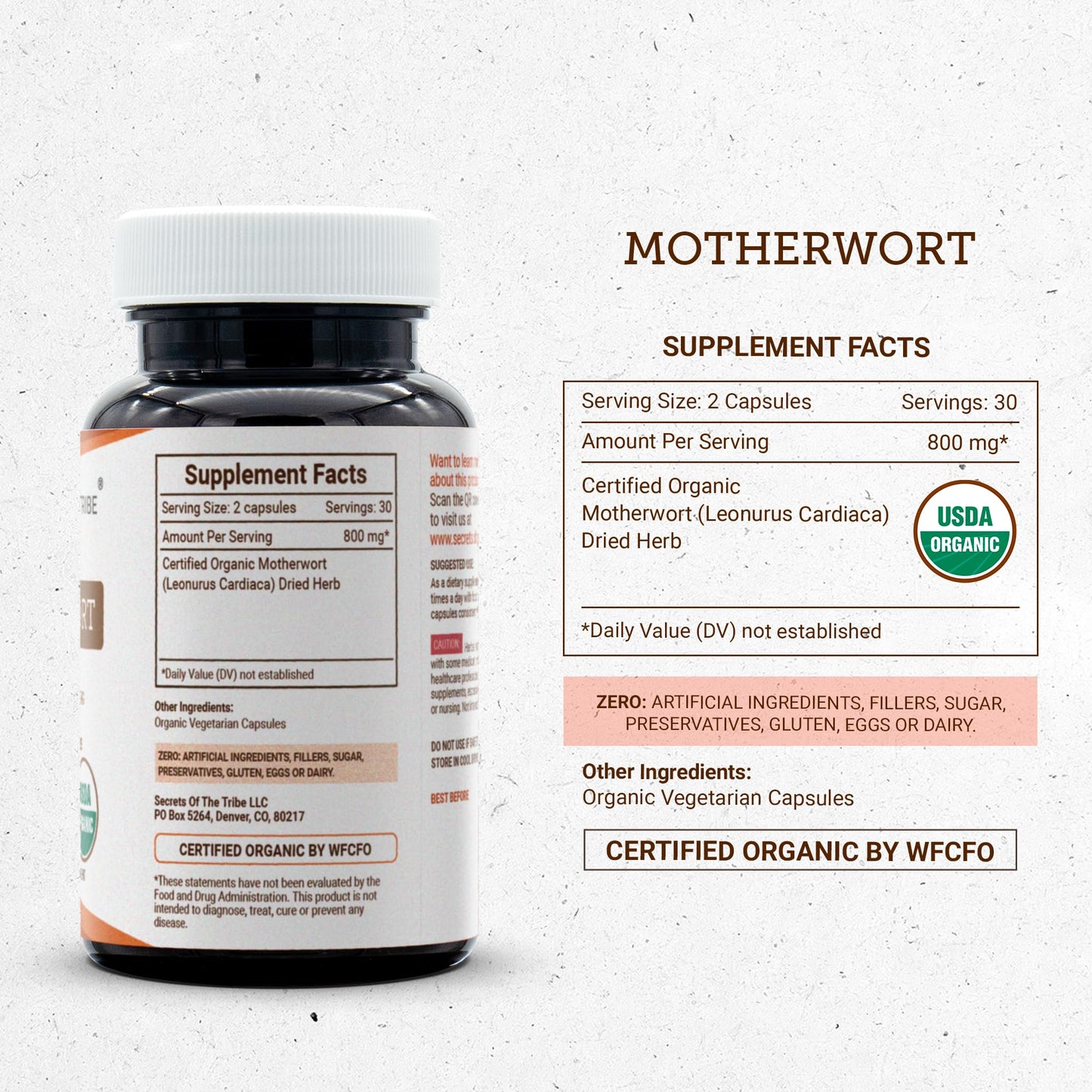 Secrets of the Tribe Motherwort Capsules 60 Capsules