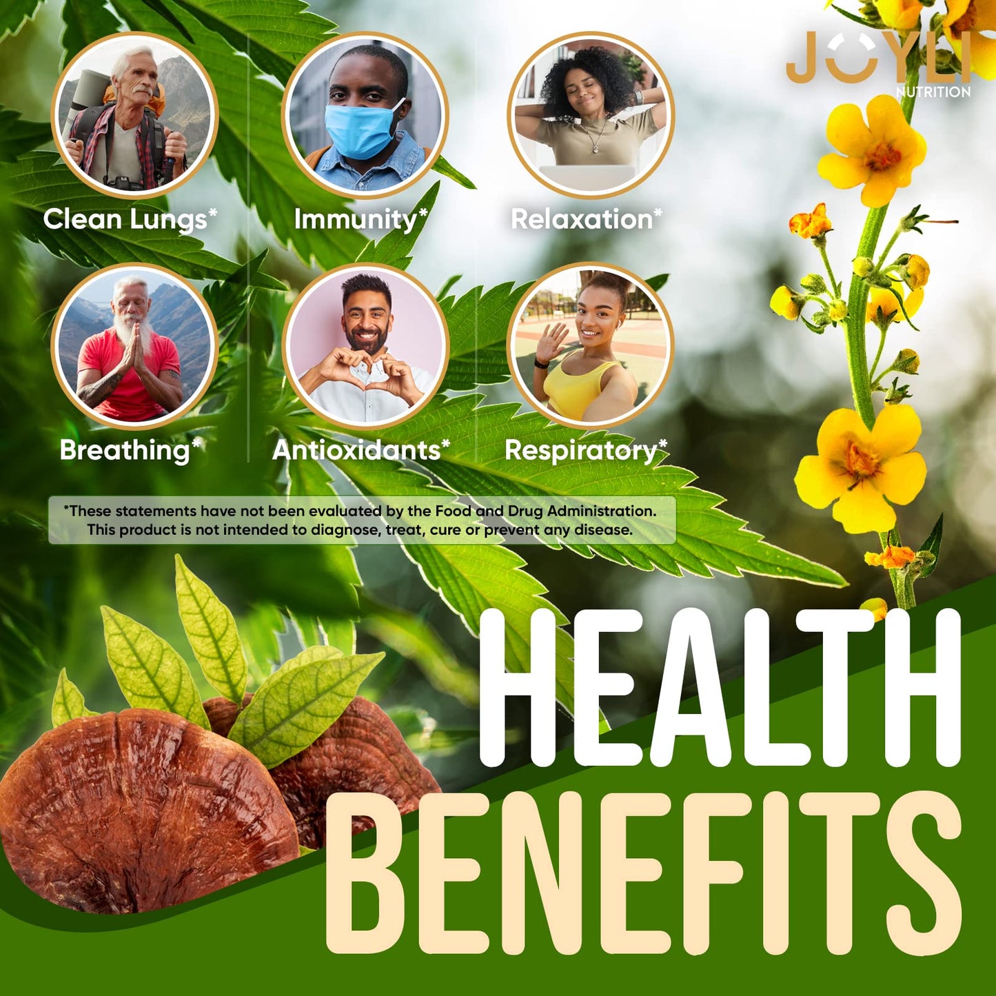JOYLI Nutrition Hemp Gummies for Lung Cleanse 120 Count
