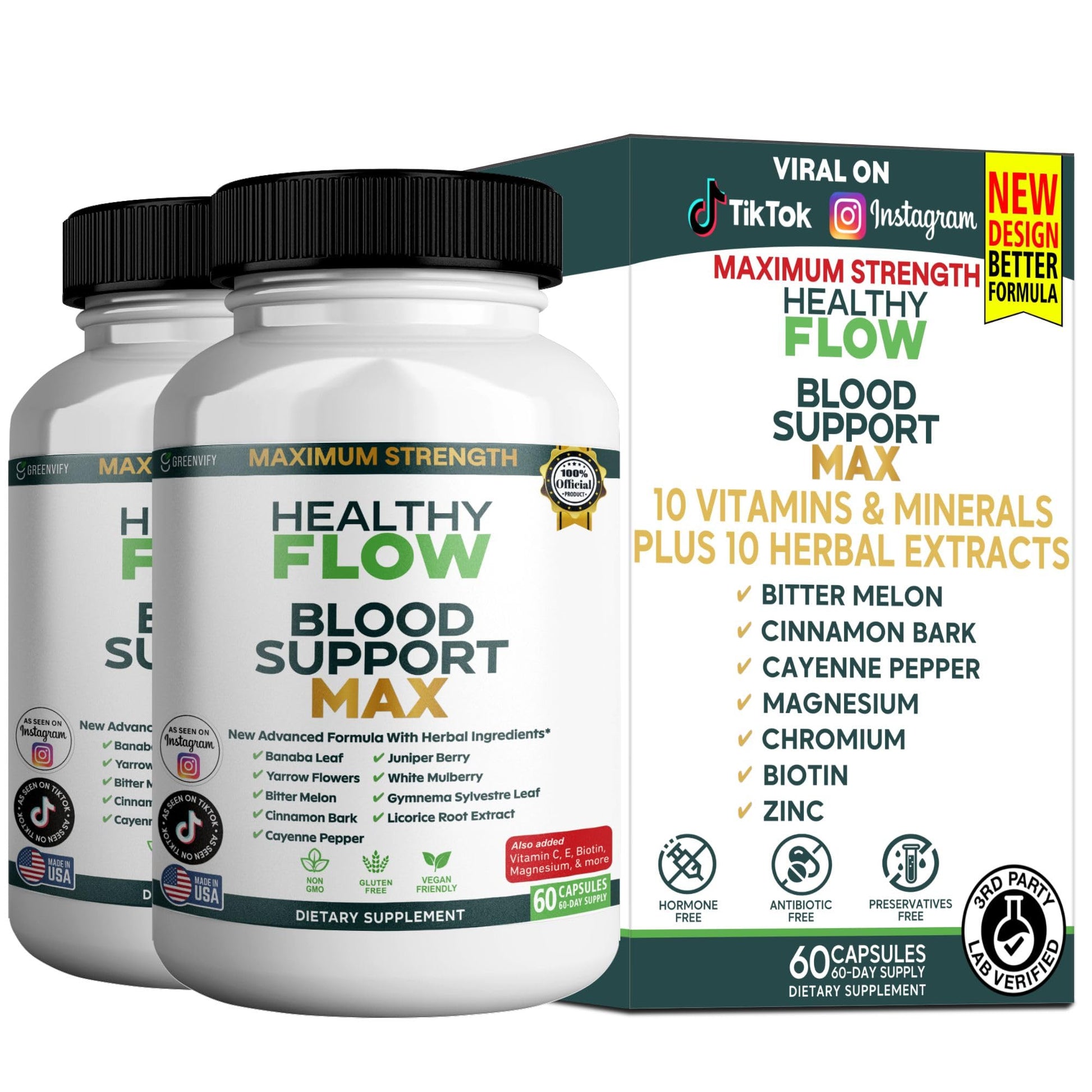 GREENVIFY Healthy Flow Blood Support Max Capsules 120