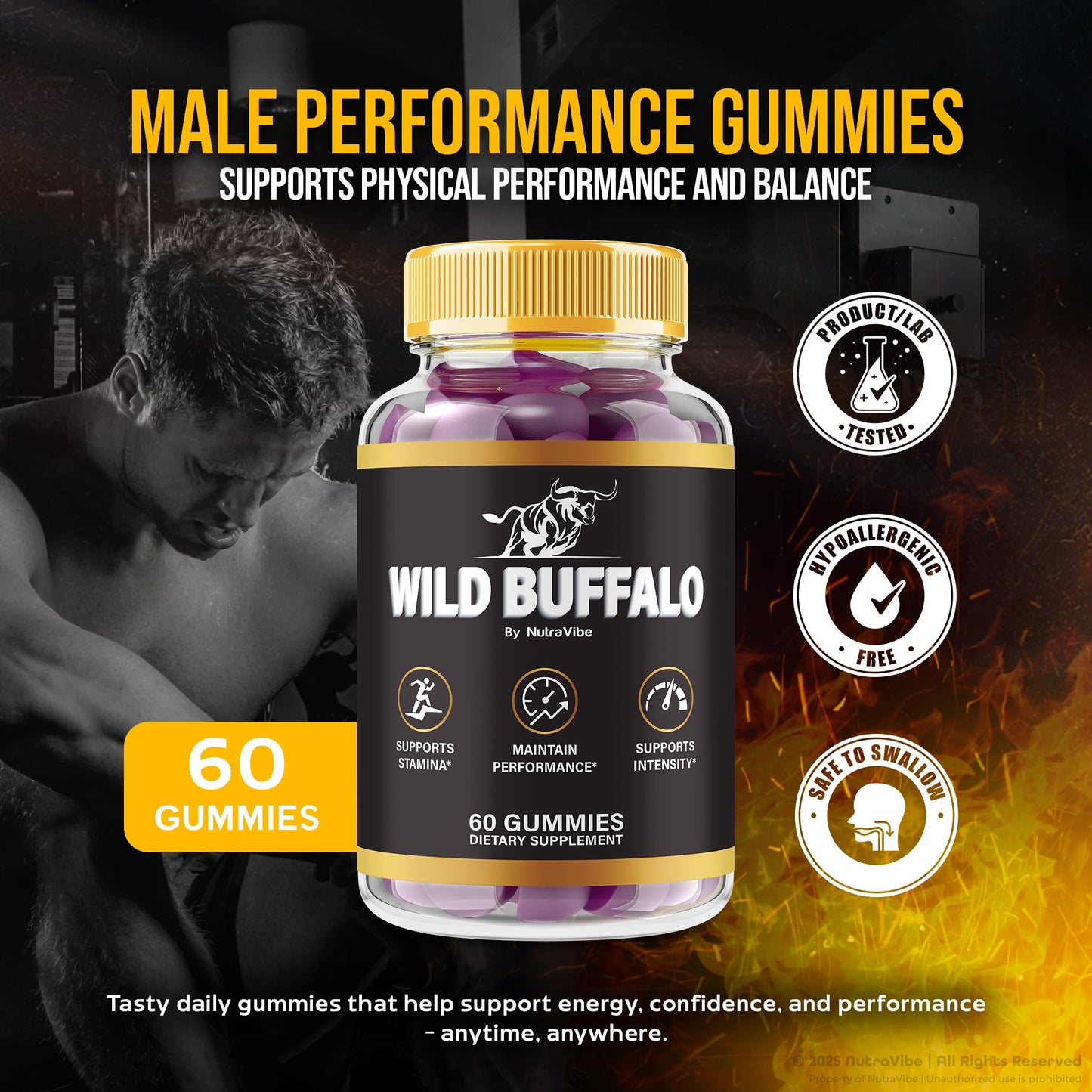 NutraVibe Wild Buffalo Gummies Gummy, 180 Gummies