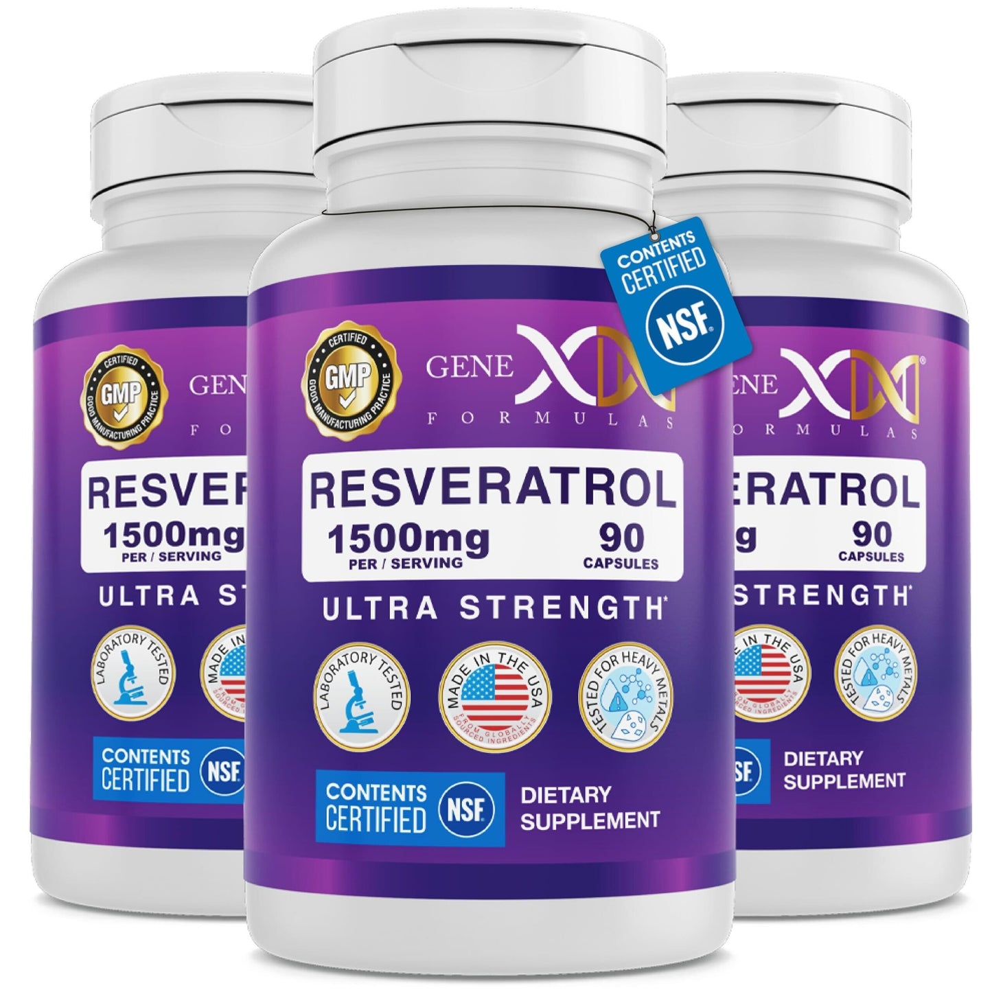 Genex Formulas Trans-Resveratrol 1500mg with BioPerine for Absorption Capsules, 270 Capsules