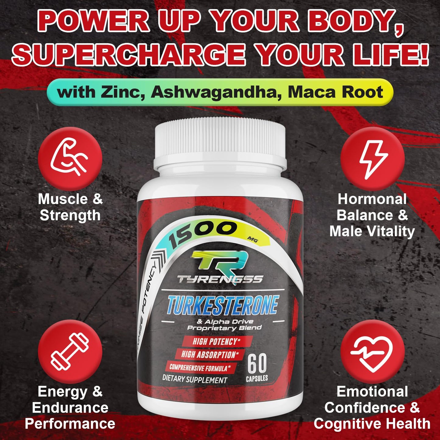 TyRengss Testosterone Booster for Men Capsule 60 Count