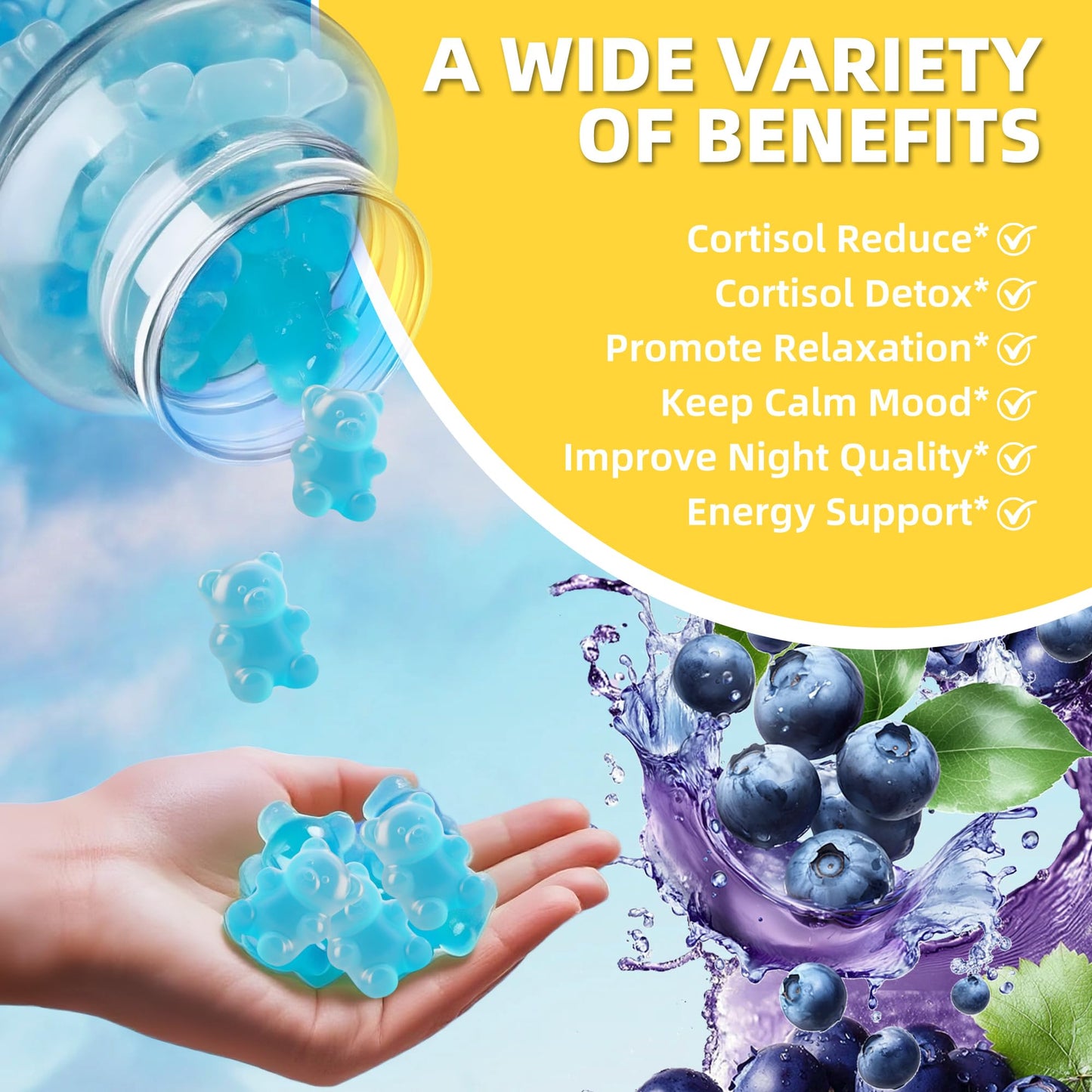 Wllbdloig Cortisol Manager for Stress Relief and Sleep Gummies 120 Count
