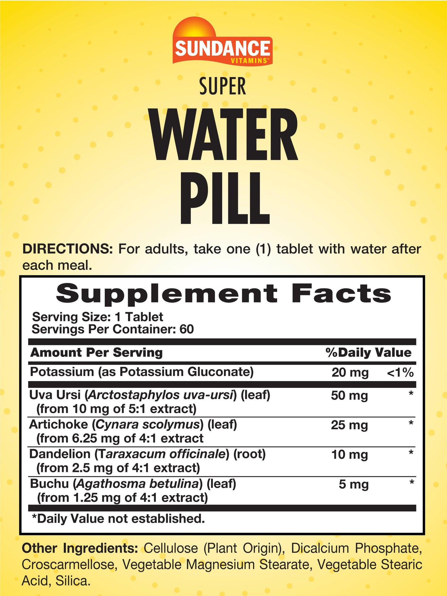 Sundance Water Pills Supplement Tablet 60 Tablets