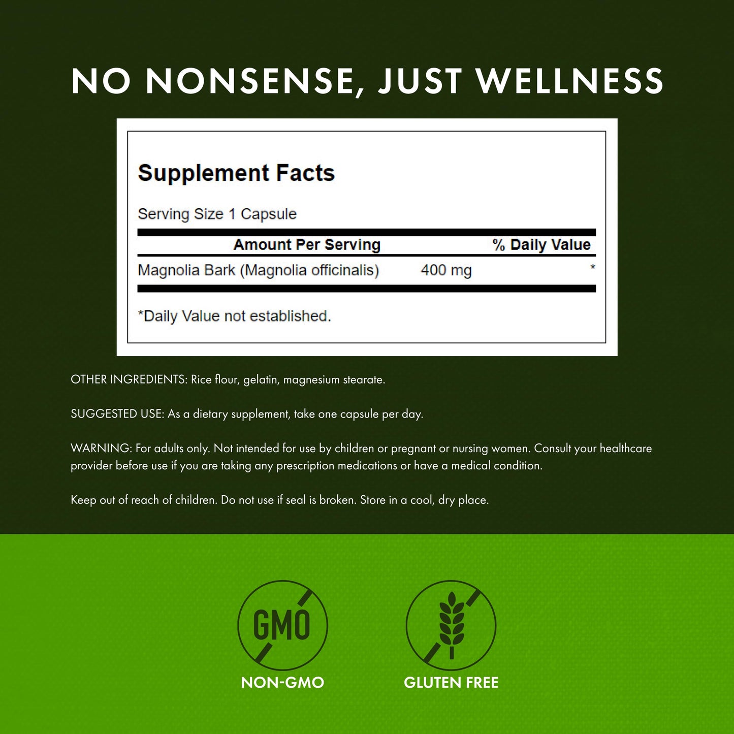 Swanson Magnolia Bark Herbal Supplement 400 mg Capsules, 180 Count