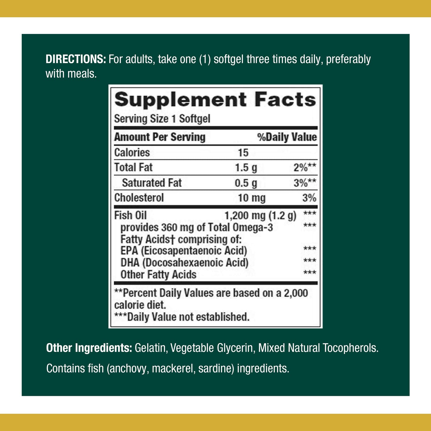 Nature's Bounty Fish Oil Softgel 1200 mg, 320 Count