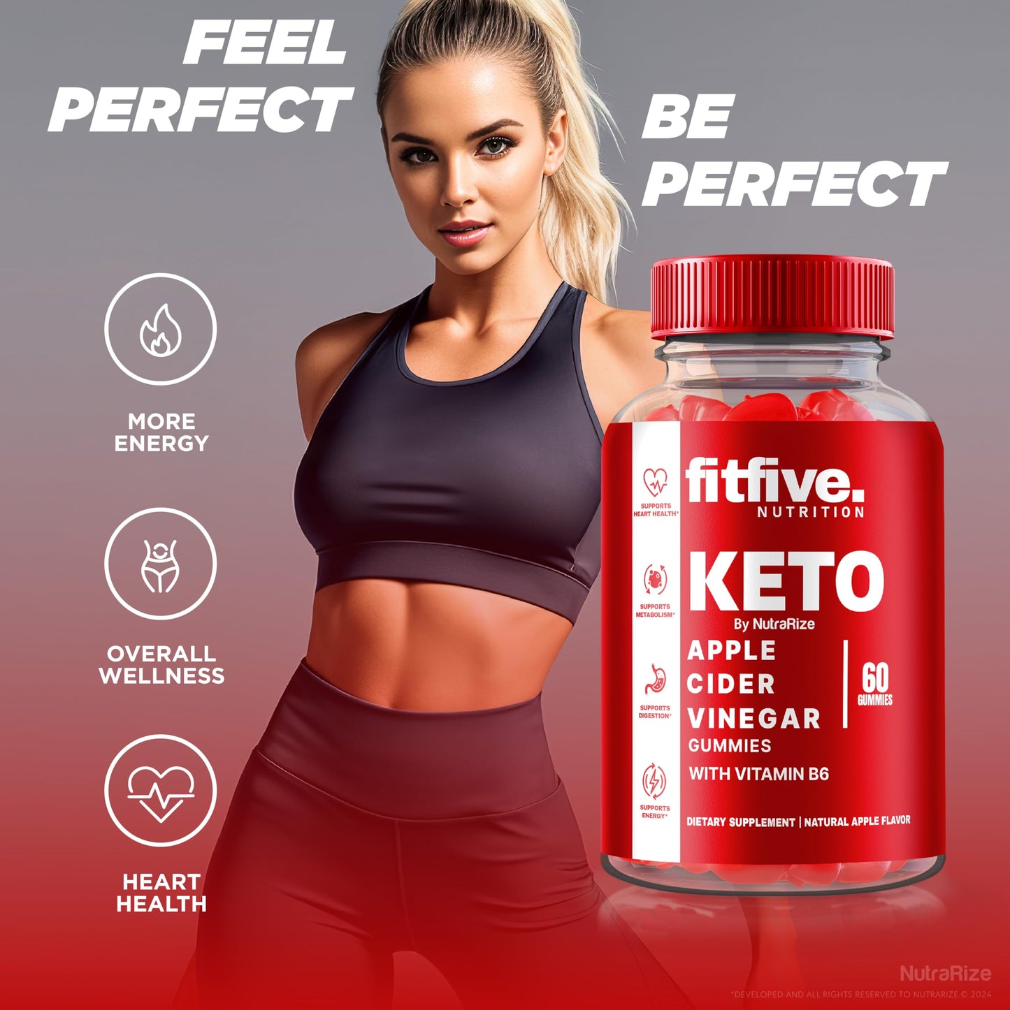 NutraRize Keto ACV Gummies, 120 Gummies