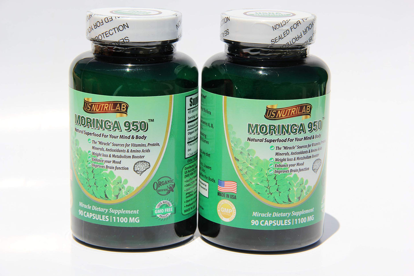 Organic Moringa 950 - 1100 mg Capsule 90 Capsules