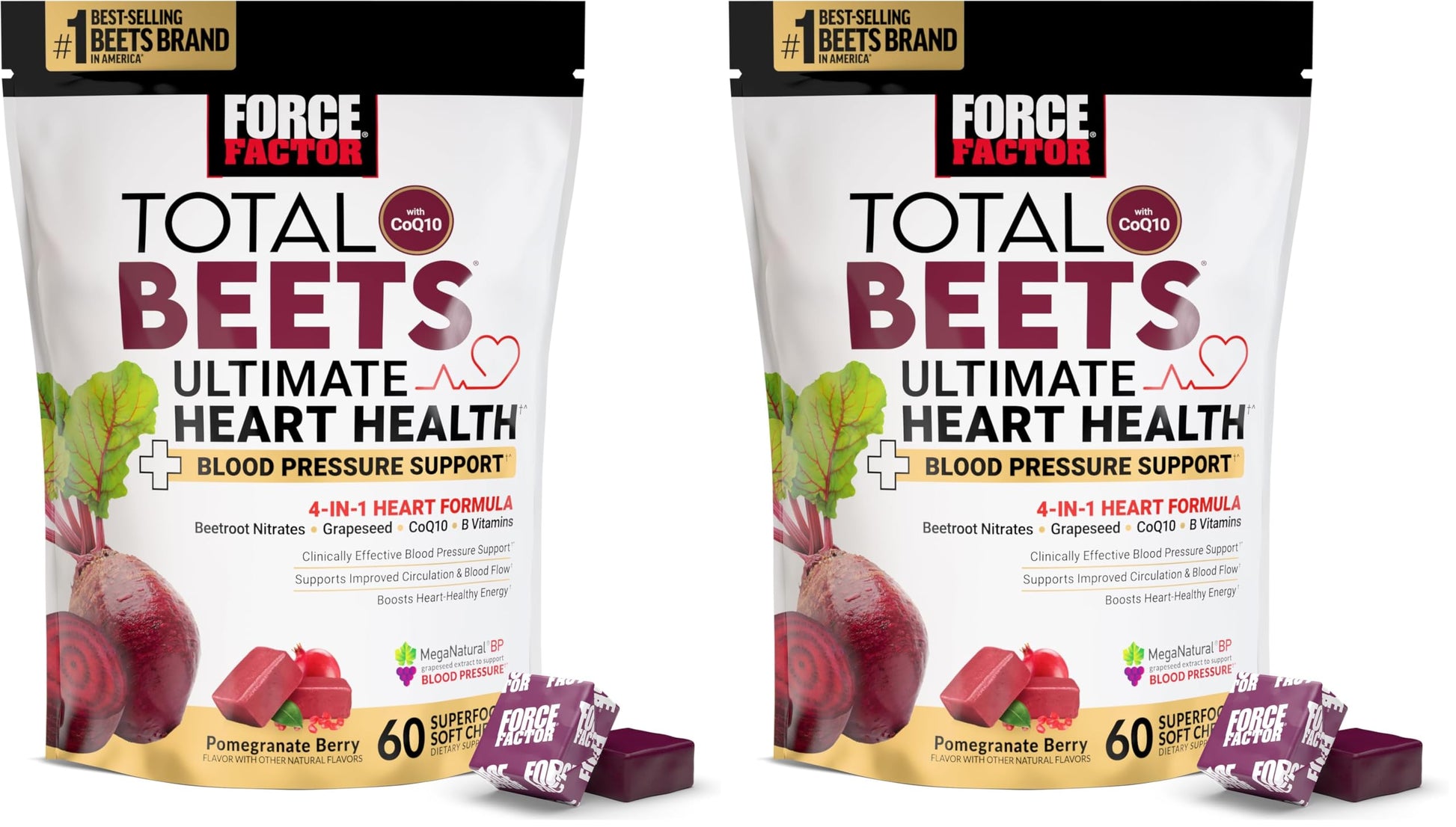 Force Factor Total Beets Ultimate Heart Health Chews Soft Chews 120